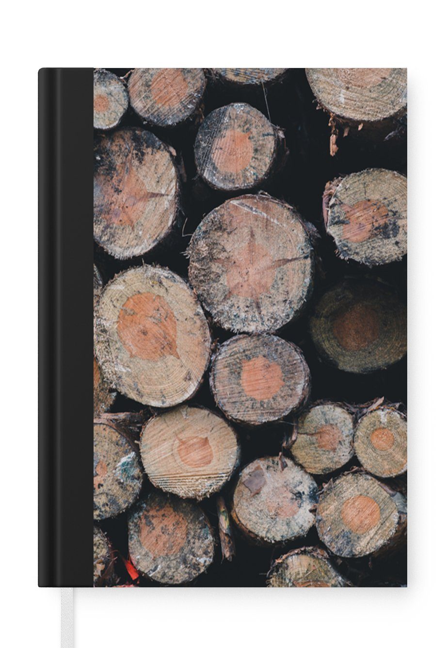 MuchoWow Notizbuch Baum - Baumstamm - Wald - Natur, Journal, Merkzettel, Tagebuch, Notizheft, A5, 98 Seiten, Haushaltsbuch
