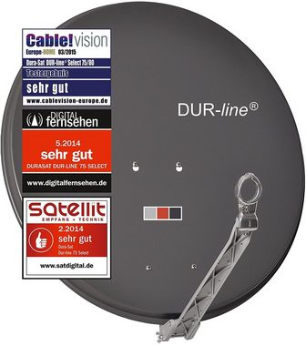 DUR-line DUR-line 8 Teilnehmer Set - Qualitäts-Alu-Satelliten-Komplettanlage - Sat-Spiegel
