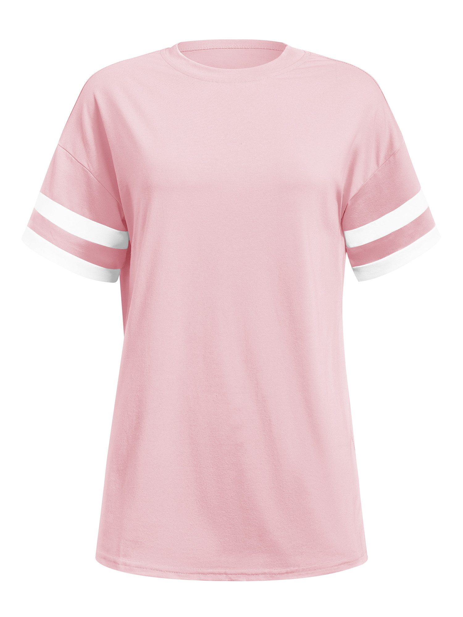 Imily Bela Kurzarmshirt Oversized T-Shirt Rundhalsausschnitt Loose Lässig (Packung, 1-tlg., 1per-Pack) mit Kontraststreifen an den Ärmeln – Bild 5 von 5