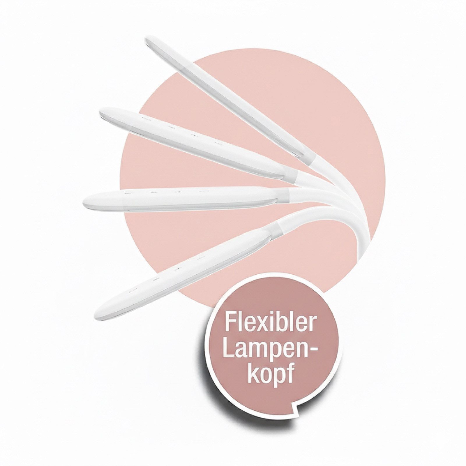 HAC24 LED Stehlampe Flexible LED Touch Tageslicht-Standleuchte Stehleuchte, LED fest integriert, Tageslichtweiß, Warmweiß, Neutralweiß, 3 Lichtfarben & 3 Helligkeitsstufen
