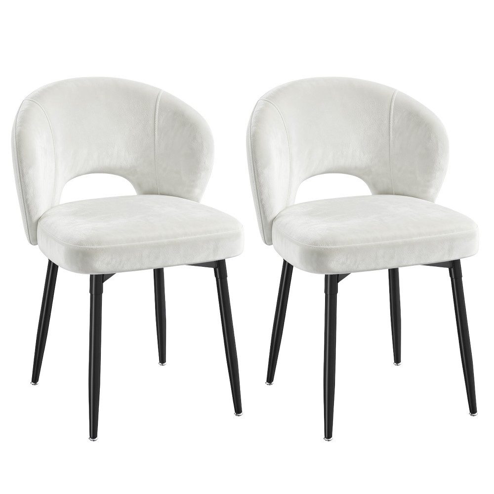 Klyvvo Polsterstuhl Esszimmerstühle mit 56 cm breiter Lehne für Esszimmer (Ergonomische Küchenstühle, Große Sitzfläche aus Vintage-Kunstleder, 2 St), bequeme Polsterstühle für Küche