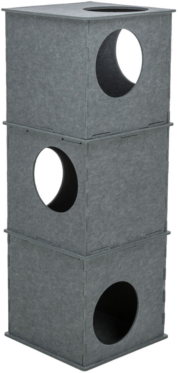 TRIXIE Katzen-Hängematte Filz Tower Nele - grau - 38 × 105 × 38 cm