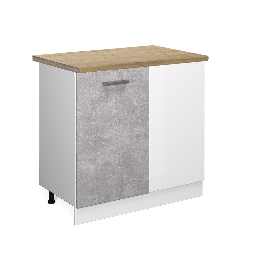 Vicco Eckunterschrank R-Line, Beton/Weiß, 86 cm, günstig online kaufen