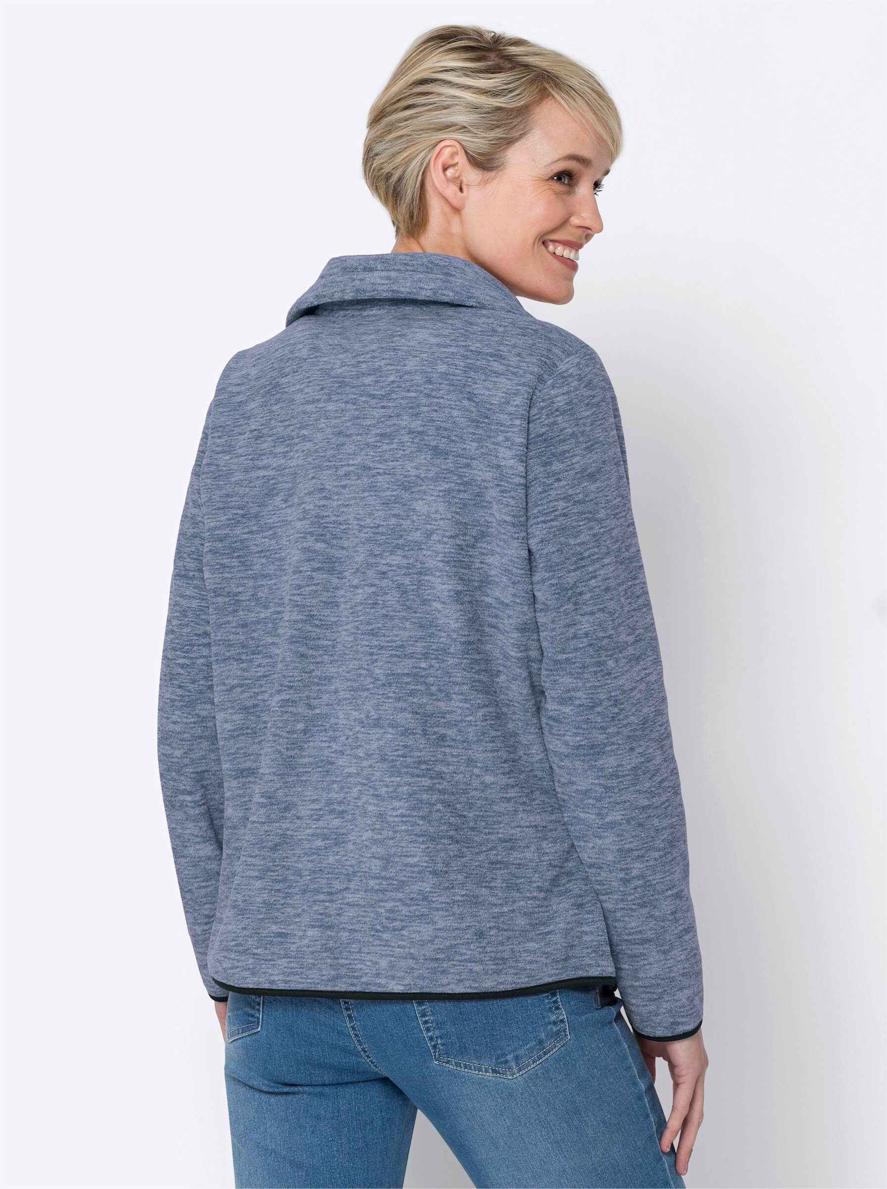 Fleecejacke Sieh jeansblau-meliert an!