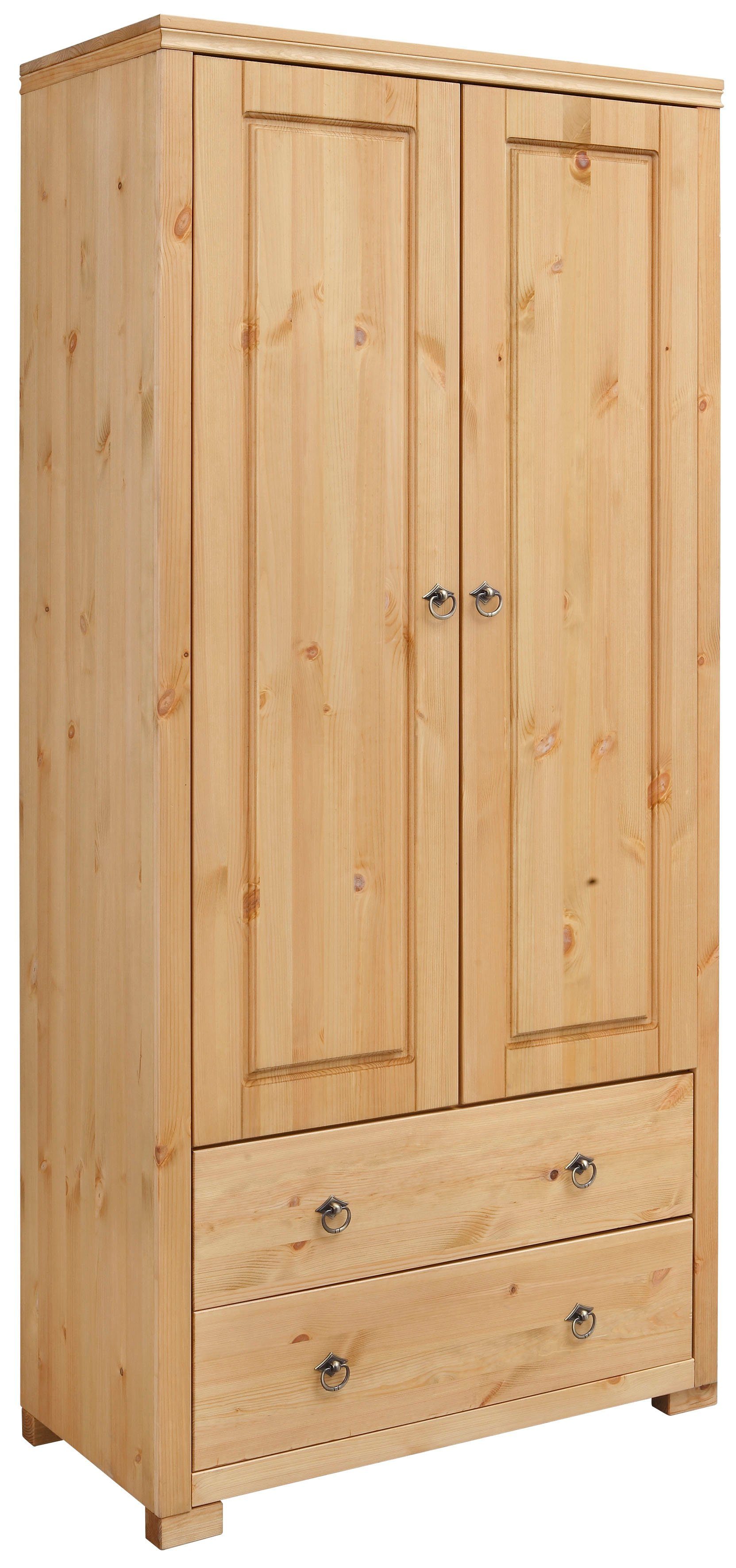 Home affaire Kleiderschrank Gotland; Wäscheschrank, Mehrzweckschrank mit Schubladen, Landhausstil (B/H/T ca: 80cmx178cmx40cm) massive Kiefer, FSC® zertifiziert, langlebige Qualität trifft Stil