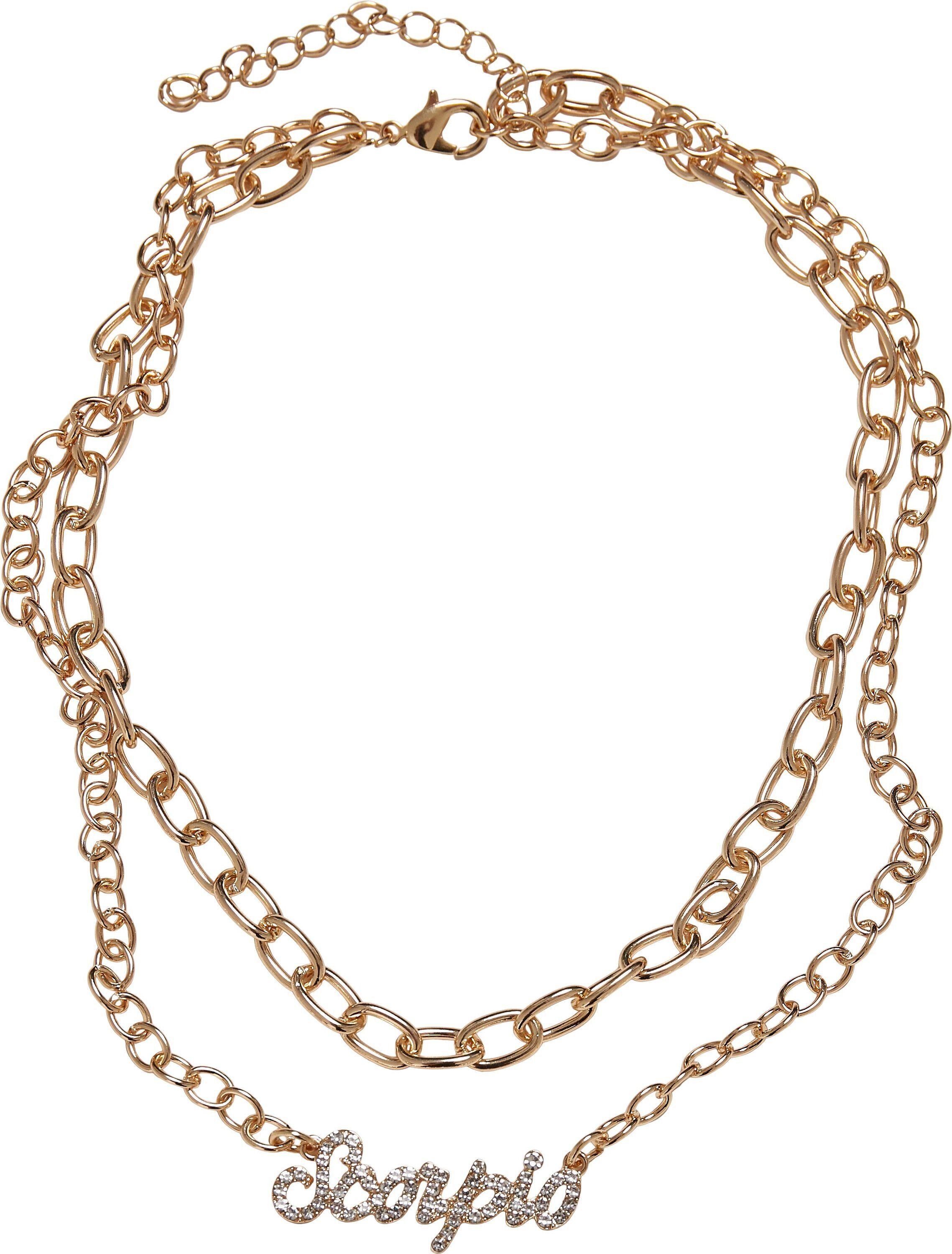 URBAN CLASSICS Edelstahlkette Accessoires Diamond Zodiac Golden Necklace scorpio | Ketten ohne Anhänger