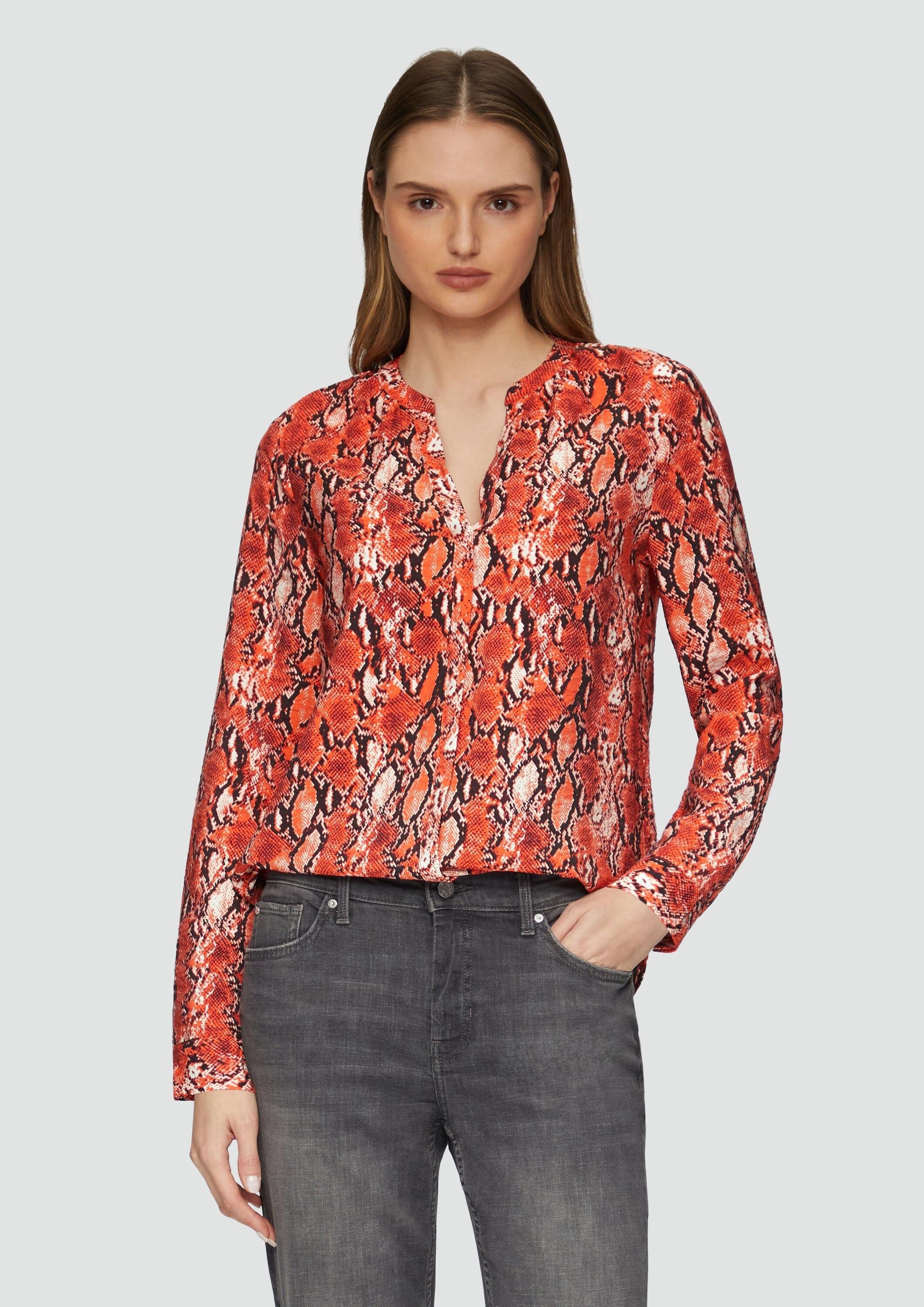 s.Oliver Langarmbluse Bluse Strukturierte Bluse aus Viskosemix günstig online kaufen