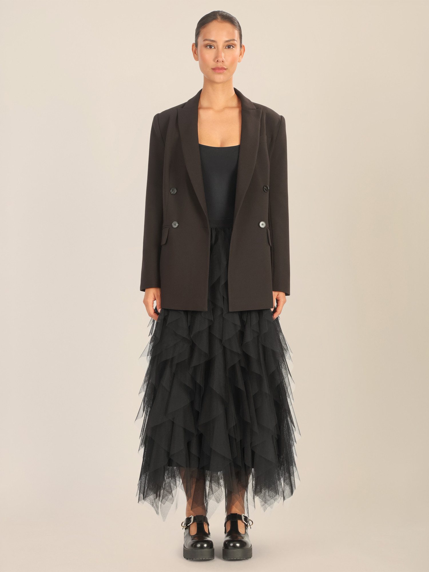 Apart Maxirock mit senkrechten Volants günstig online kaufen