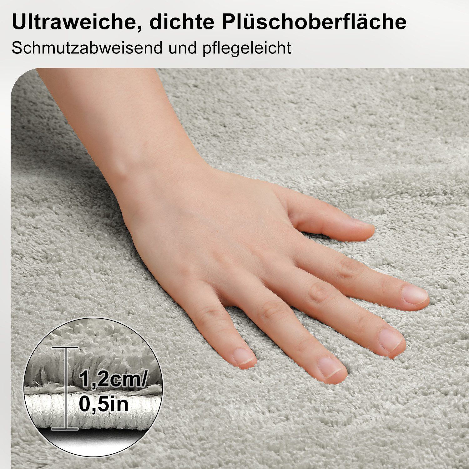 Simloveve Teppich Kuscheliger Kurzflor Teppich, Rechteckig, günstig online kaufen