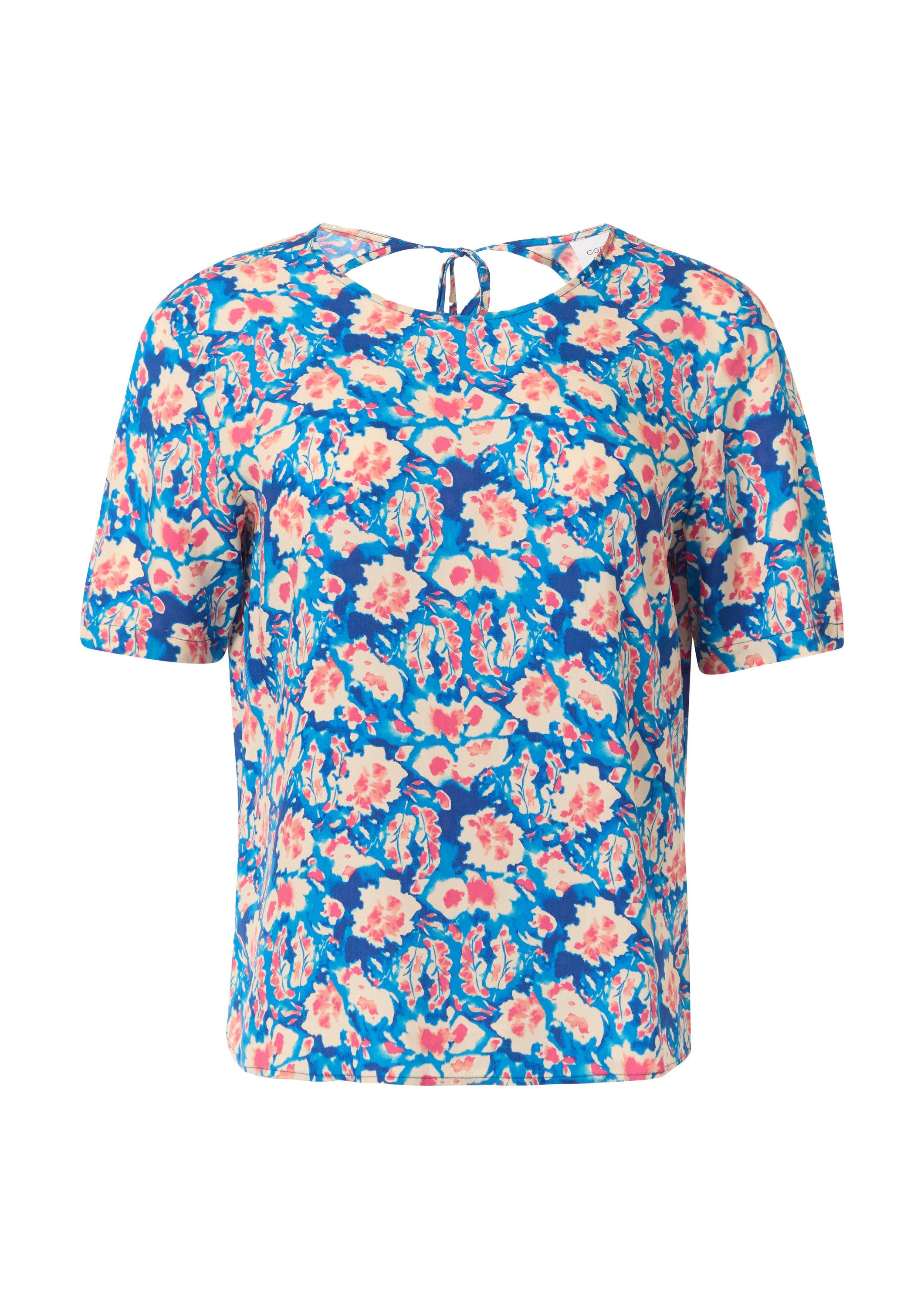 comma Kurzarmbluse Bluse Blusenshirt mit Cut-out