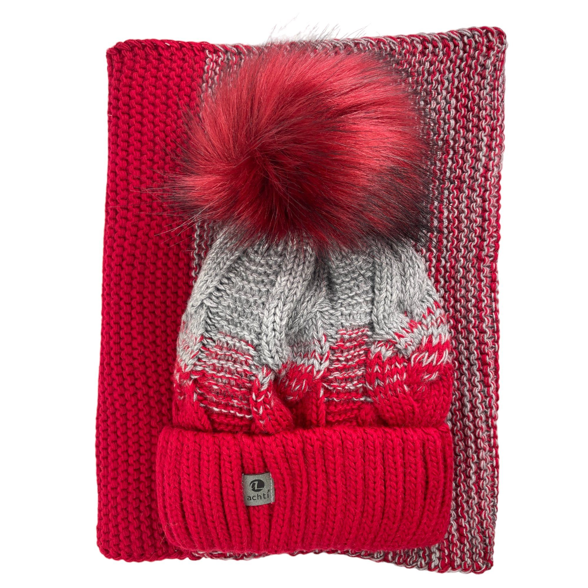 Taschen4life Bommelmütze Mütze & Schal Set achti 2469 (2er Set, Strickmütze günstig online kaufen