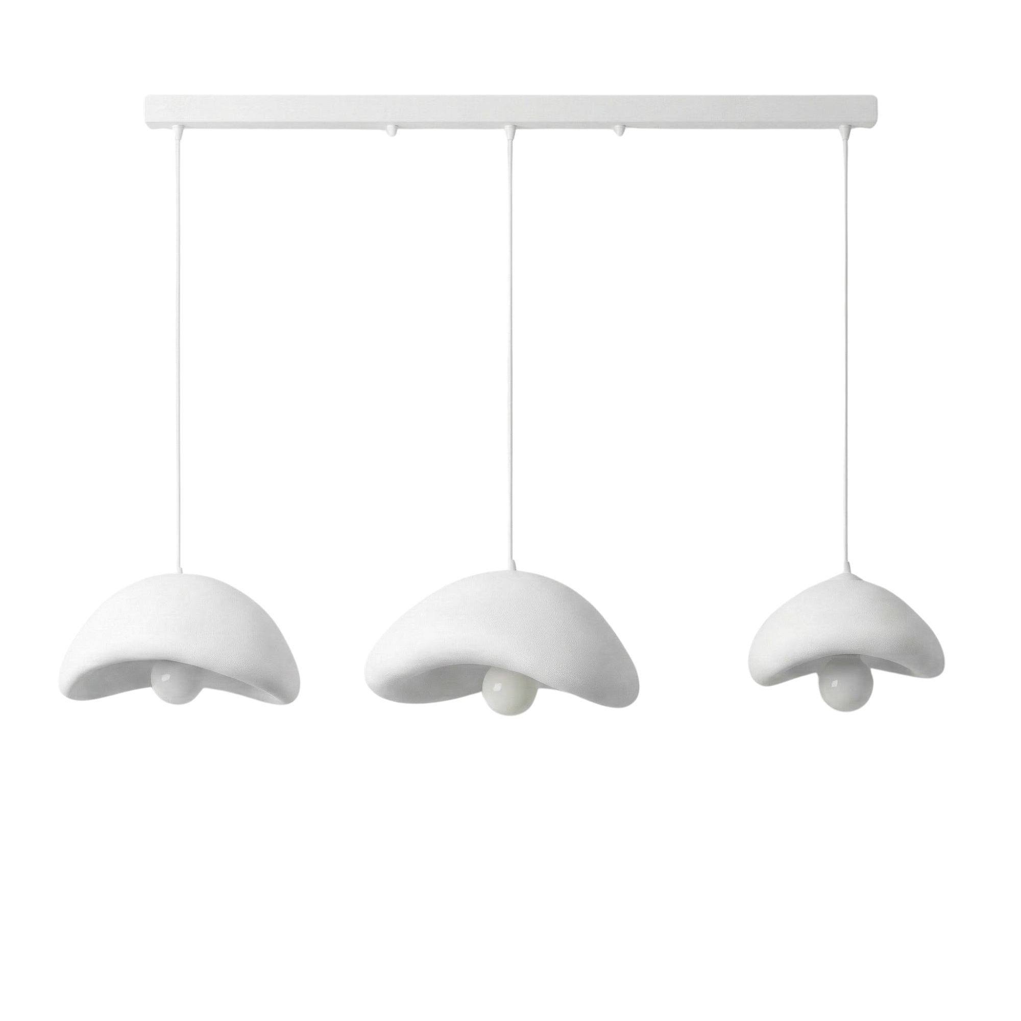 Opviq Kronleuchter Boho Design, Verstellbare Höhe, ohne Leuchtmittel, Organische Fiberglas-Schirme,1-, 2- oder 3-flammig wählbar