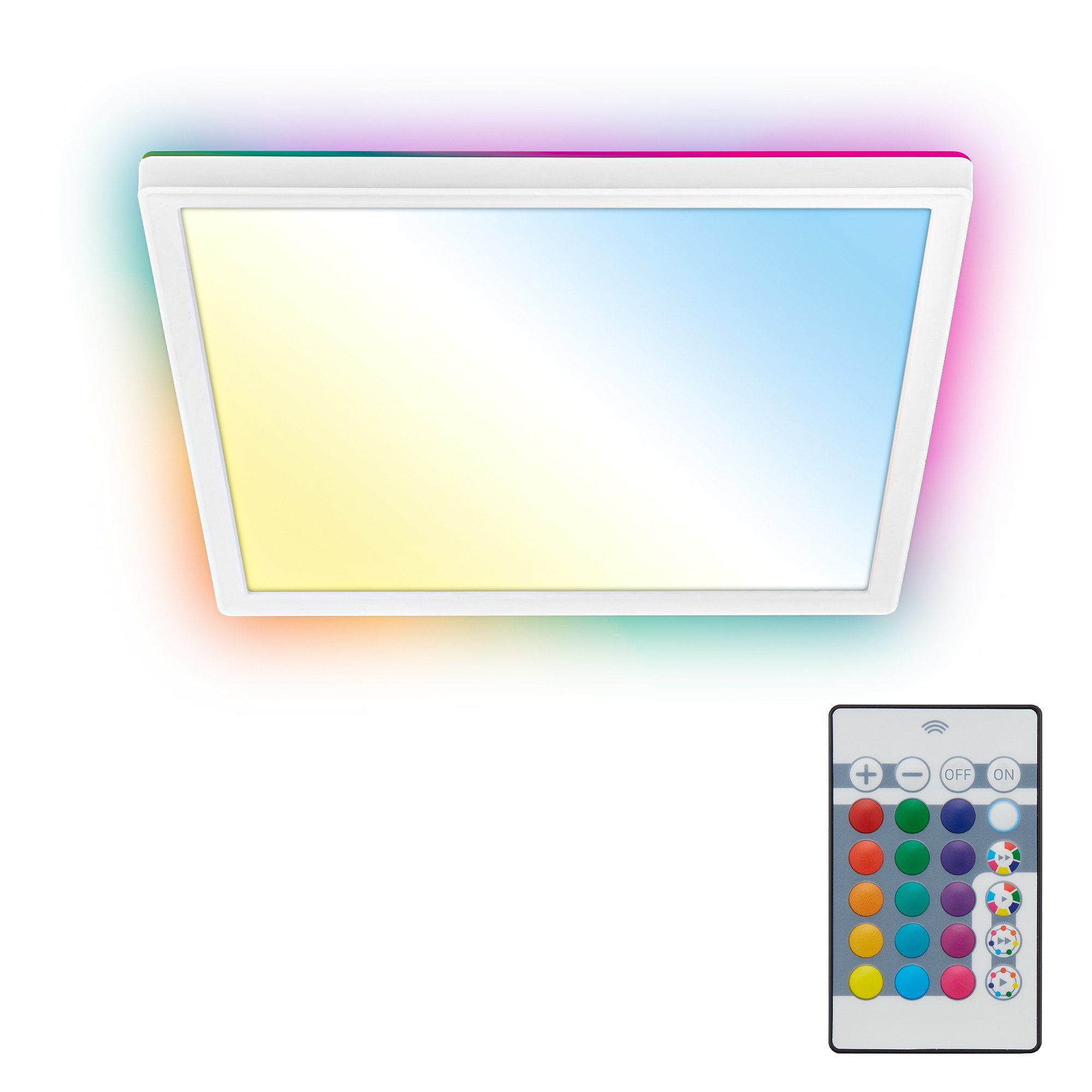 Briloner Leuchten LED Panel flach dimmbar Fernbedienung CCT RGB Backlight, LED fest integriert, 2700 - Extra-Warmweiß, 18W/22W