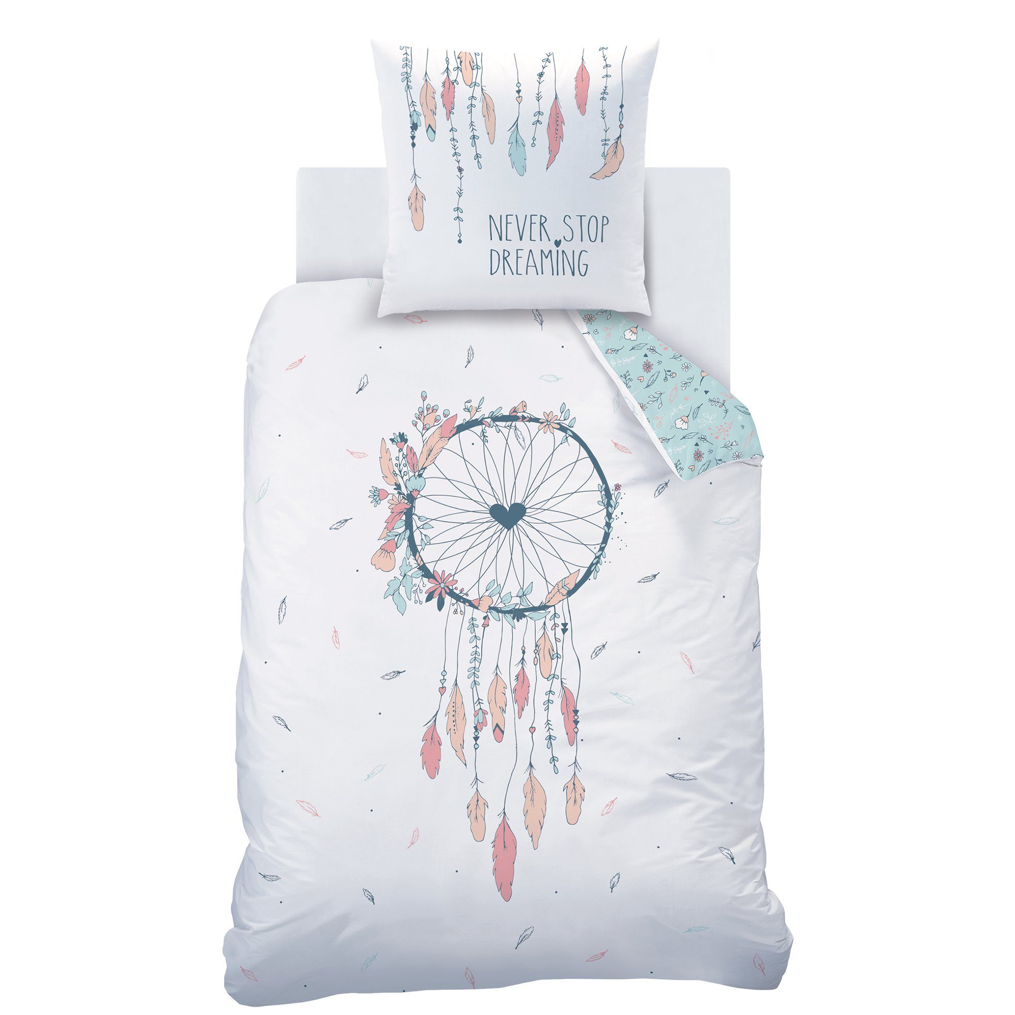 MTOnlinehandel Bettwäsche Traumfänger Biber 135x200 oder 155x220 + 80x80 cm günstig online kaufen