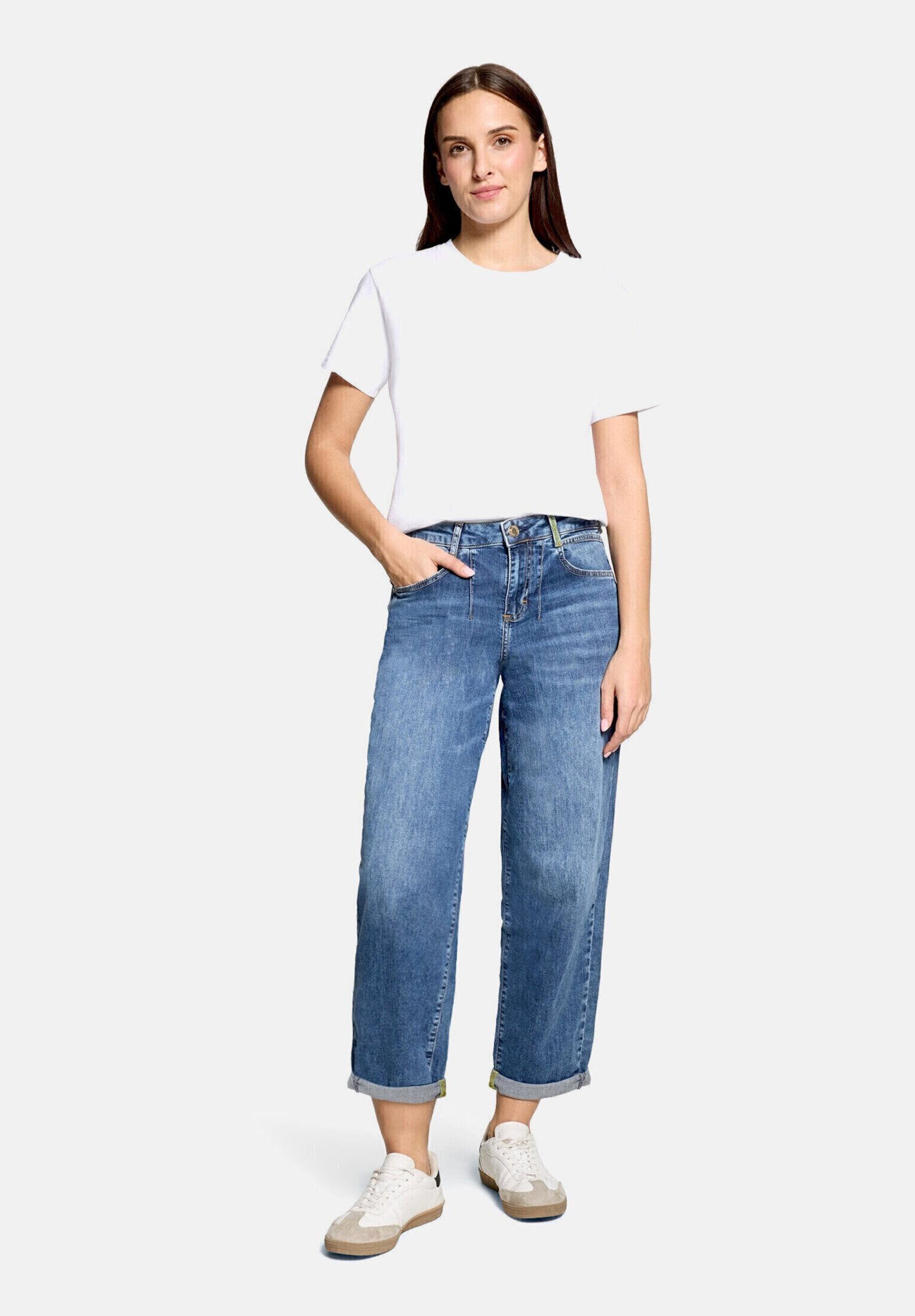 Cartoon Ankle-Jeans Damen mit Waschung