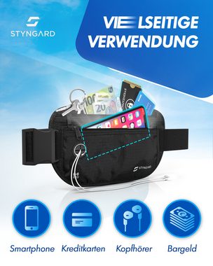 Styngard Bauchtasche Madrid, Flache Bauchtasche Diebstahlsicher RFID Schutz