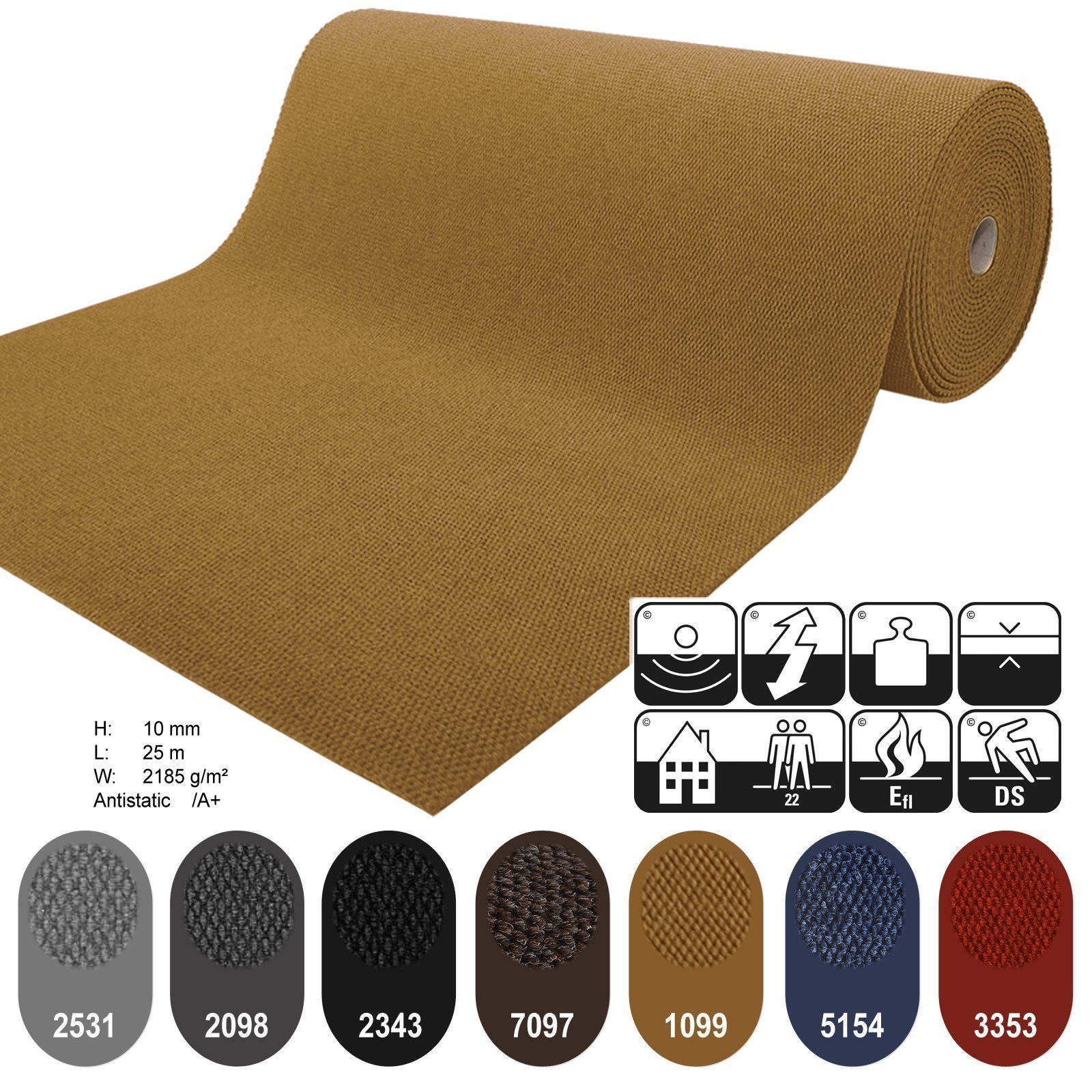 Floordirekt Fußmatte Schmutzfangmatte Hong Kong, Sauberlaufmatte in vielen Größen, rechteckig, Höhe: 10 mm