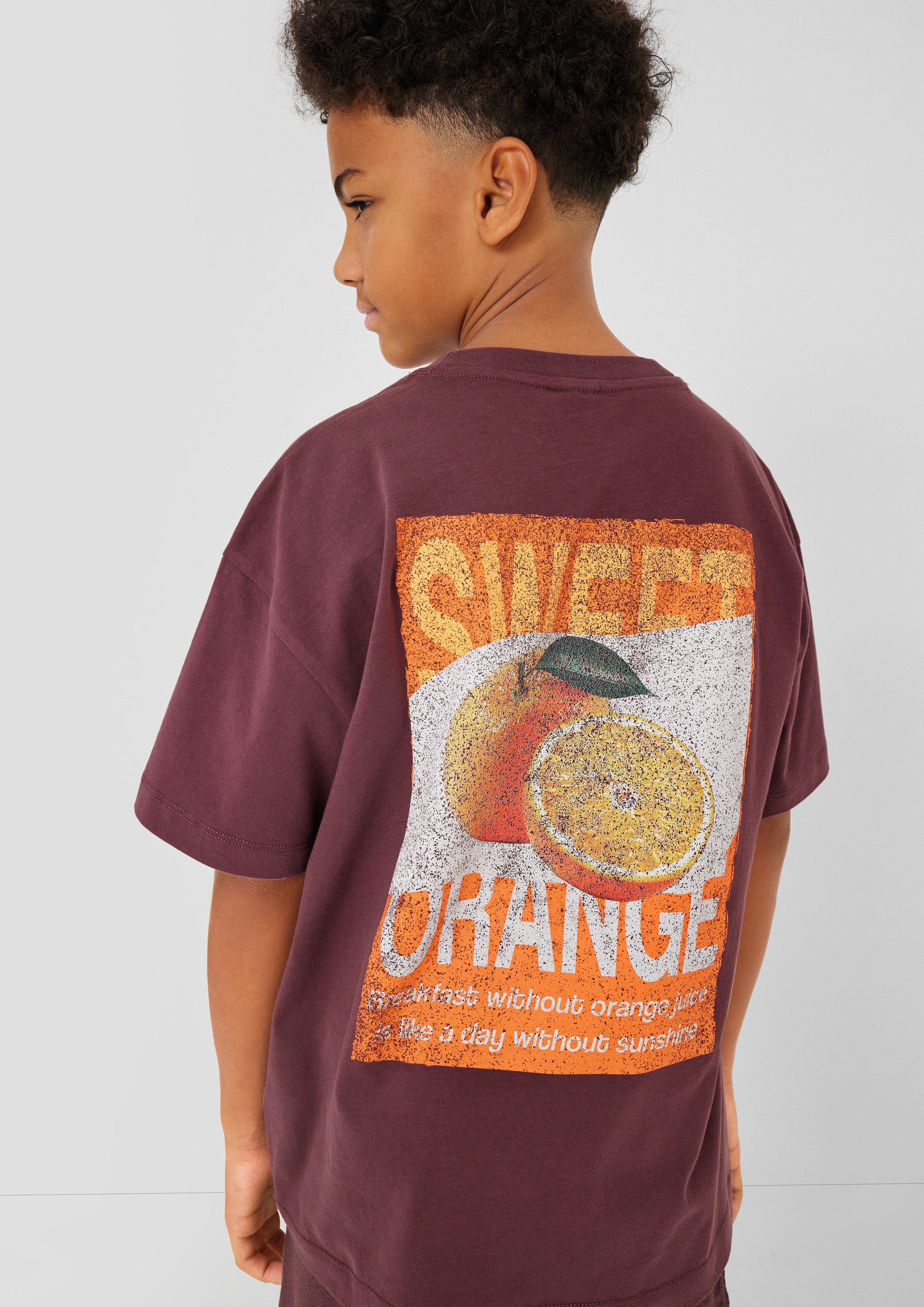 s.Oliver Kurzarmshirt T-Shirt Oversize T-Shirt mit Front- und Rückenprint