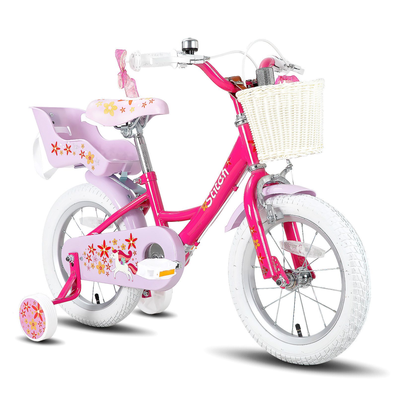 Kinderfahrrad Unicorn 12/14/16/18 Zoll Kinderfahrrad für 3-9 jährige Mädchen