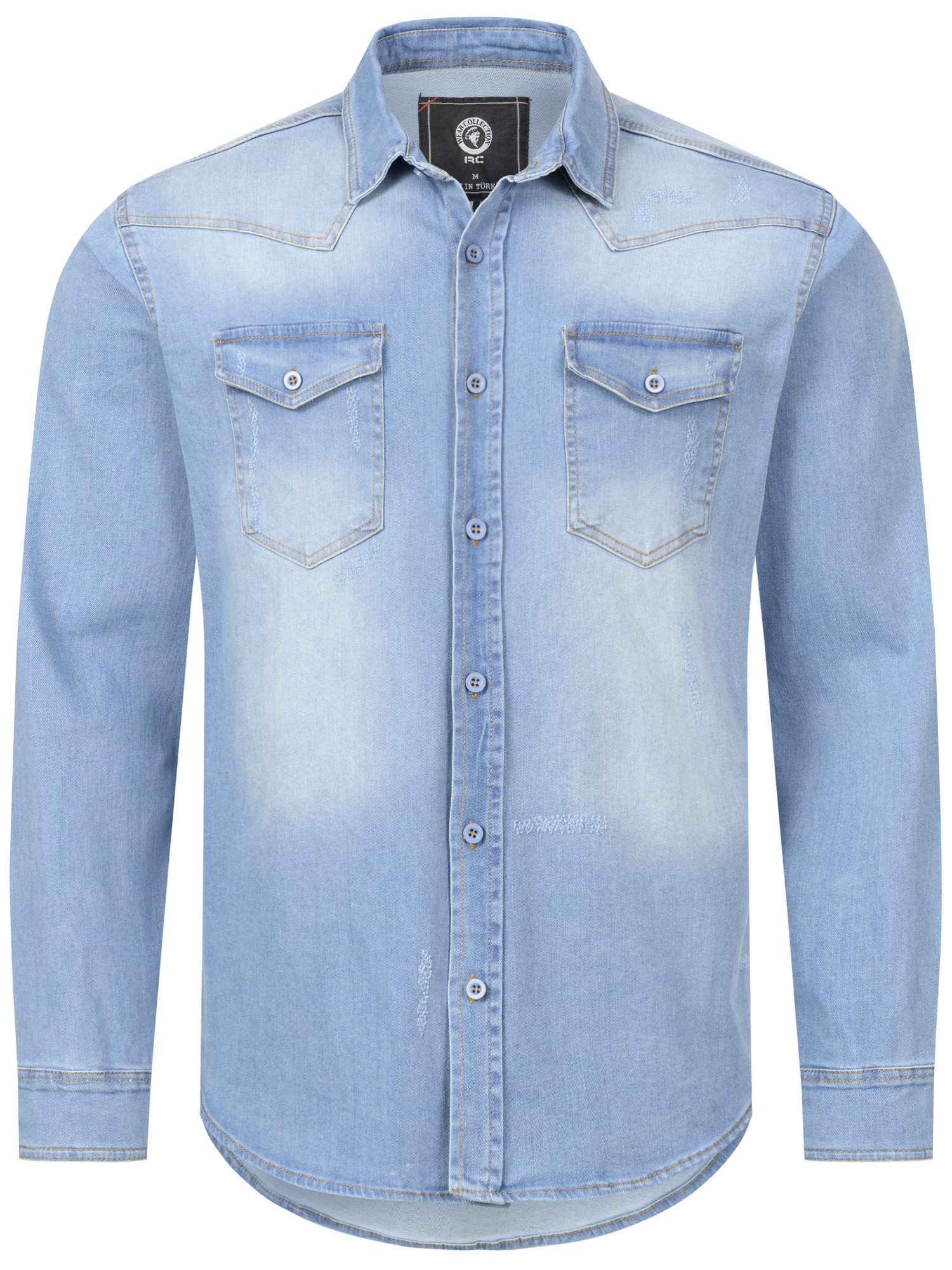 Rock Creek Jeanshemd Herren Jeans Hemd Regular Fit H-419