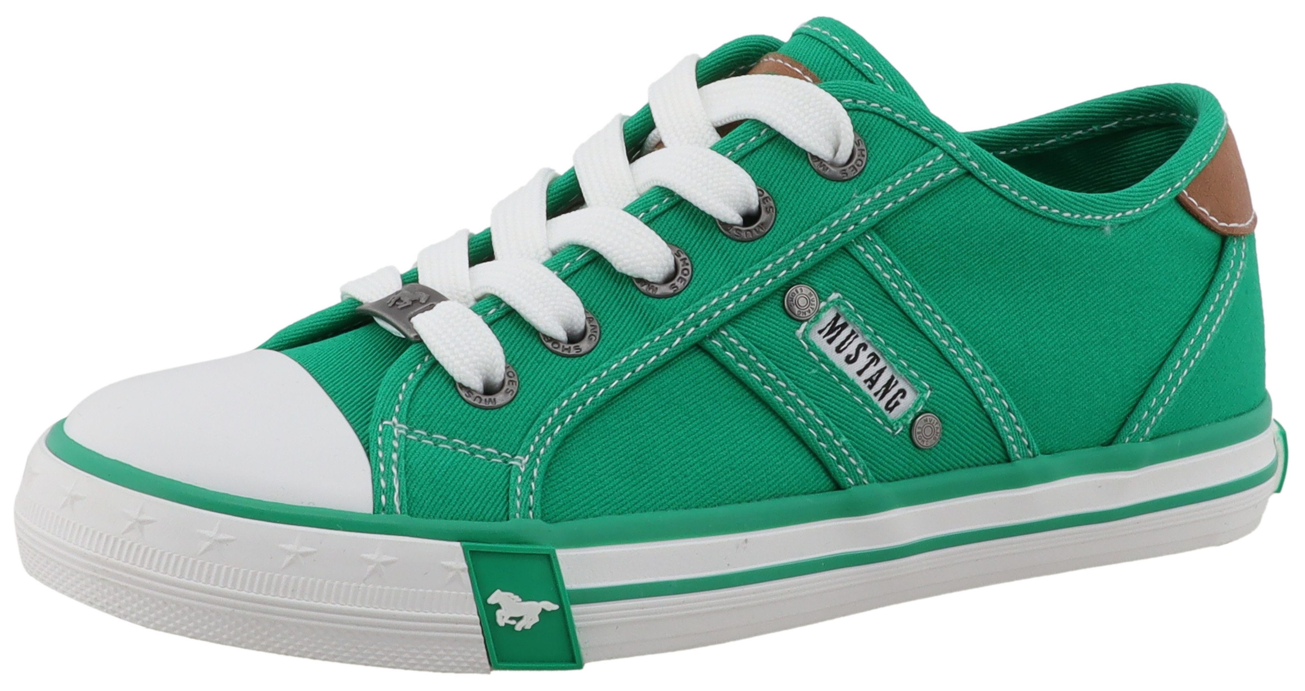 Mustang Shoes Gaspare Sneaker Freizeitschuh, Halbschuh, Schnürschuh mit auffälliger Kontrastnaht