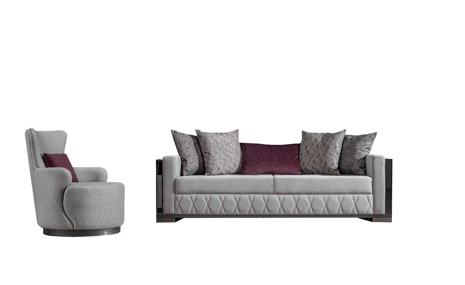 Xlmoebel Sofa Elegante Sitzgruppe Sofa Set Диваны Стулья 3+1 Platz Textil Stil, 2 Teile, Hergestellt in Europa