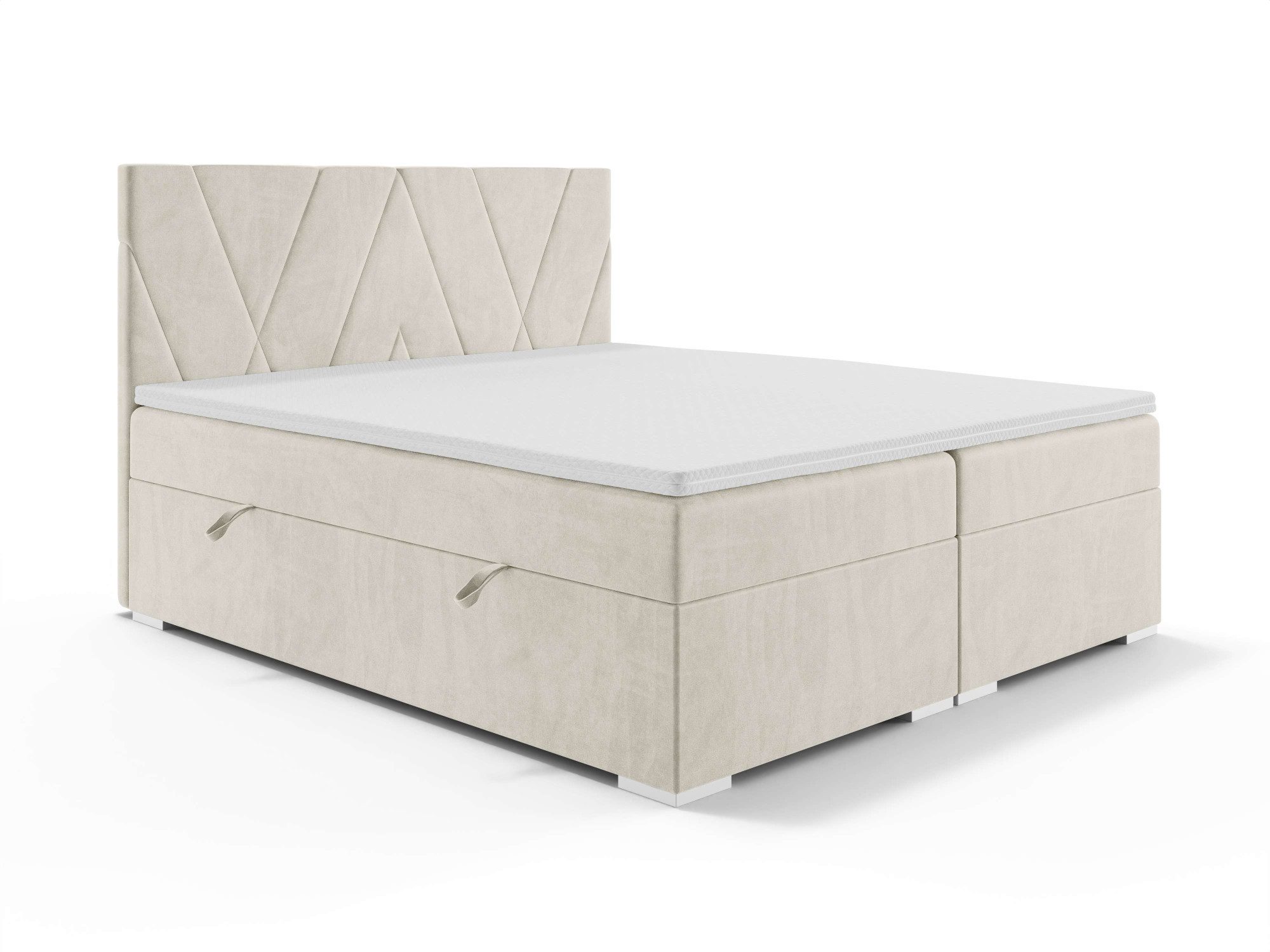 Home affaire Bett Liania mit Matratze und Topper, in 2 Breiten (160 und 180 cm), Boxspringbett mit Bettkasten, Matratze (BFK/TFK) und Topper