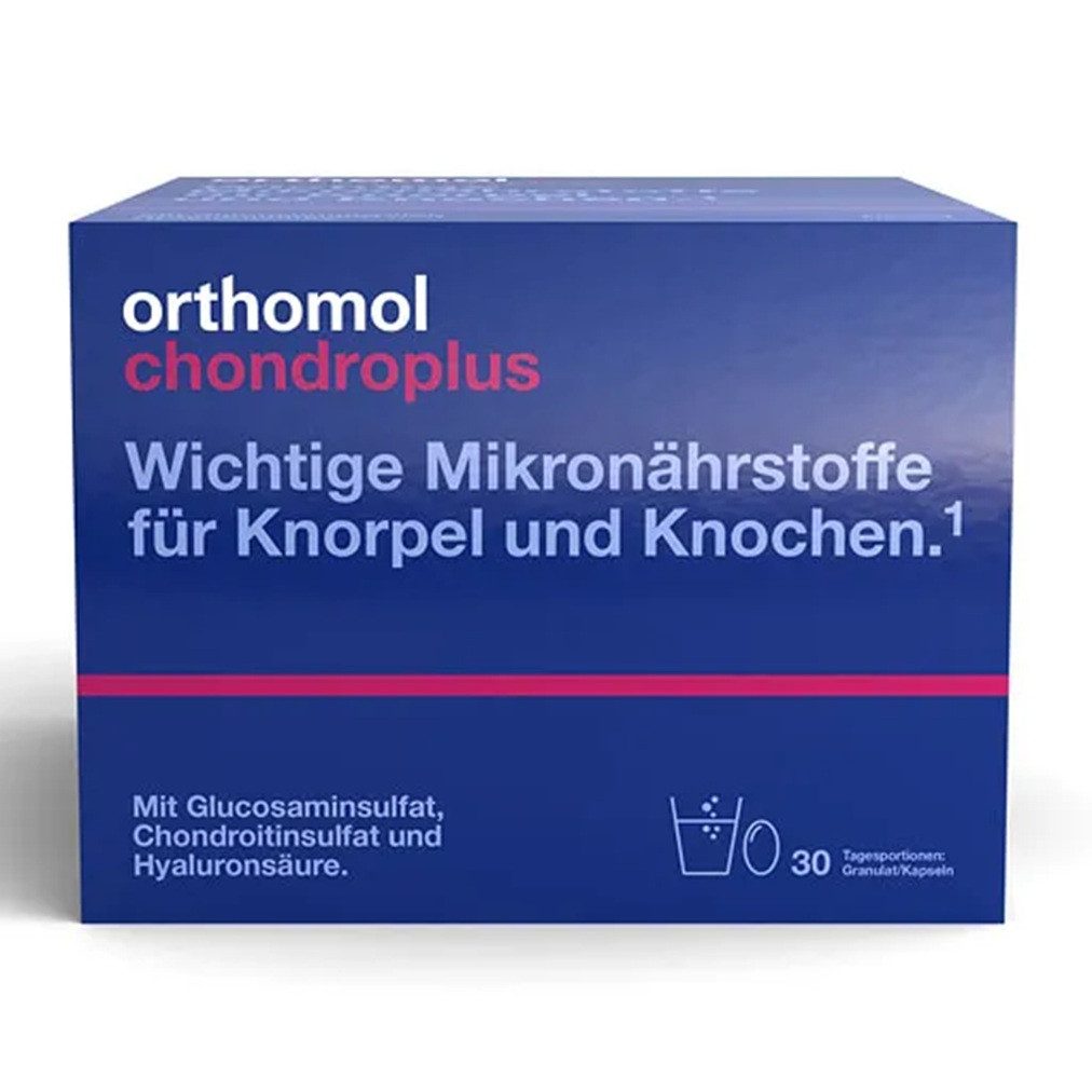 Orthomol pharmazeutische Vertriebs GmbH Orthomol chondroplus Kombipackung Granulat/Kapseln, 30 St., 16,5 g, Mit frischem Orangen-Geschmack