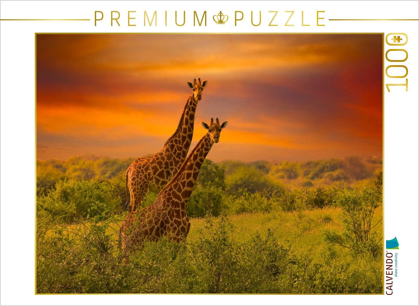 CALVENDO Puzzle CALVENDO Puzzle Giraffen in Kenia, 1000 Teile Lege-Größe 64 × 48 cm F, 1000 Puzzleteile
