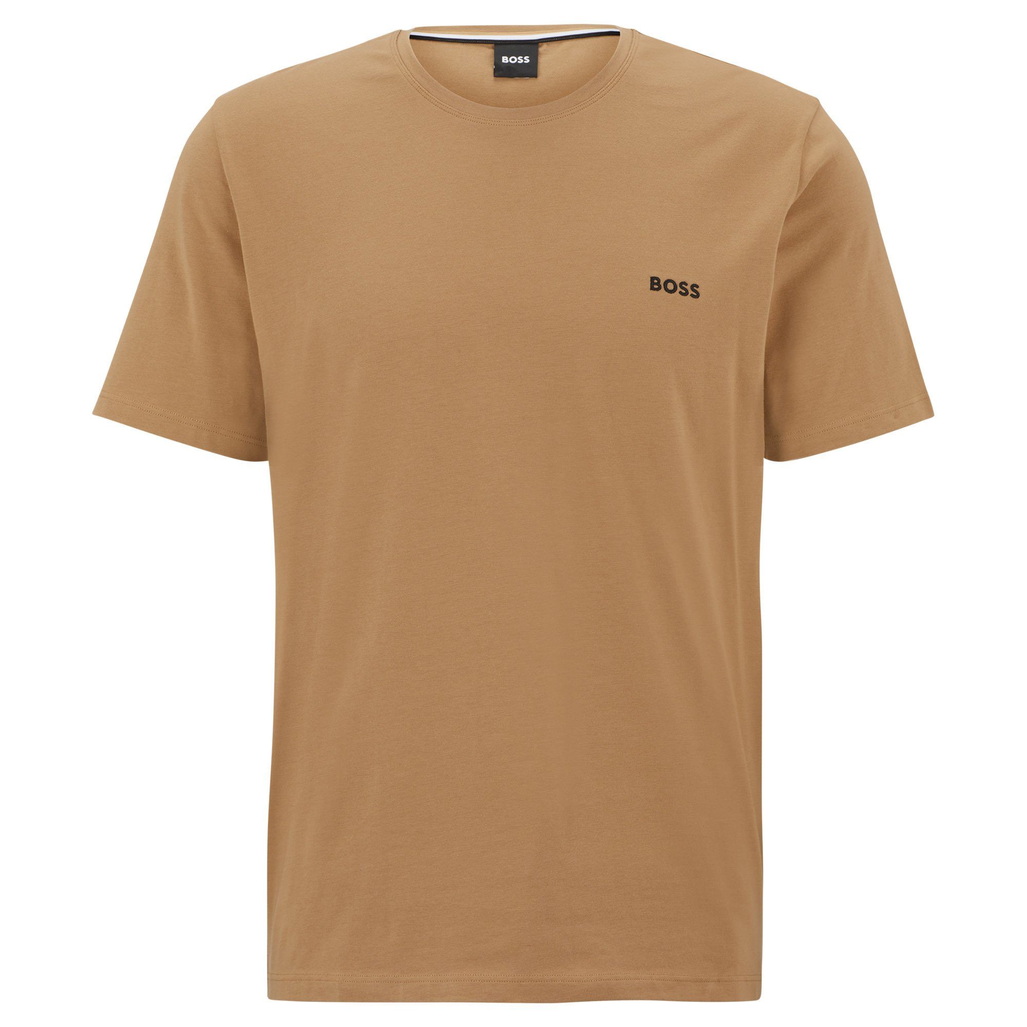 Baumwolle Beige BOSS T-Shirt (Medium Herren & Beige) T-Shirt - Match, Rundhals, Mix
