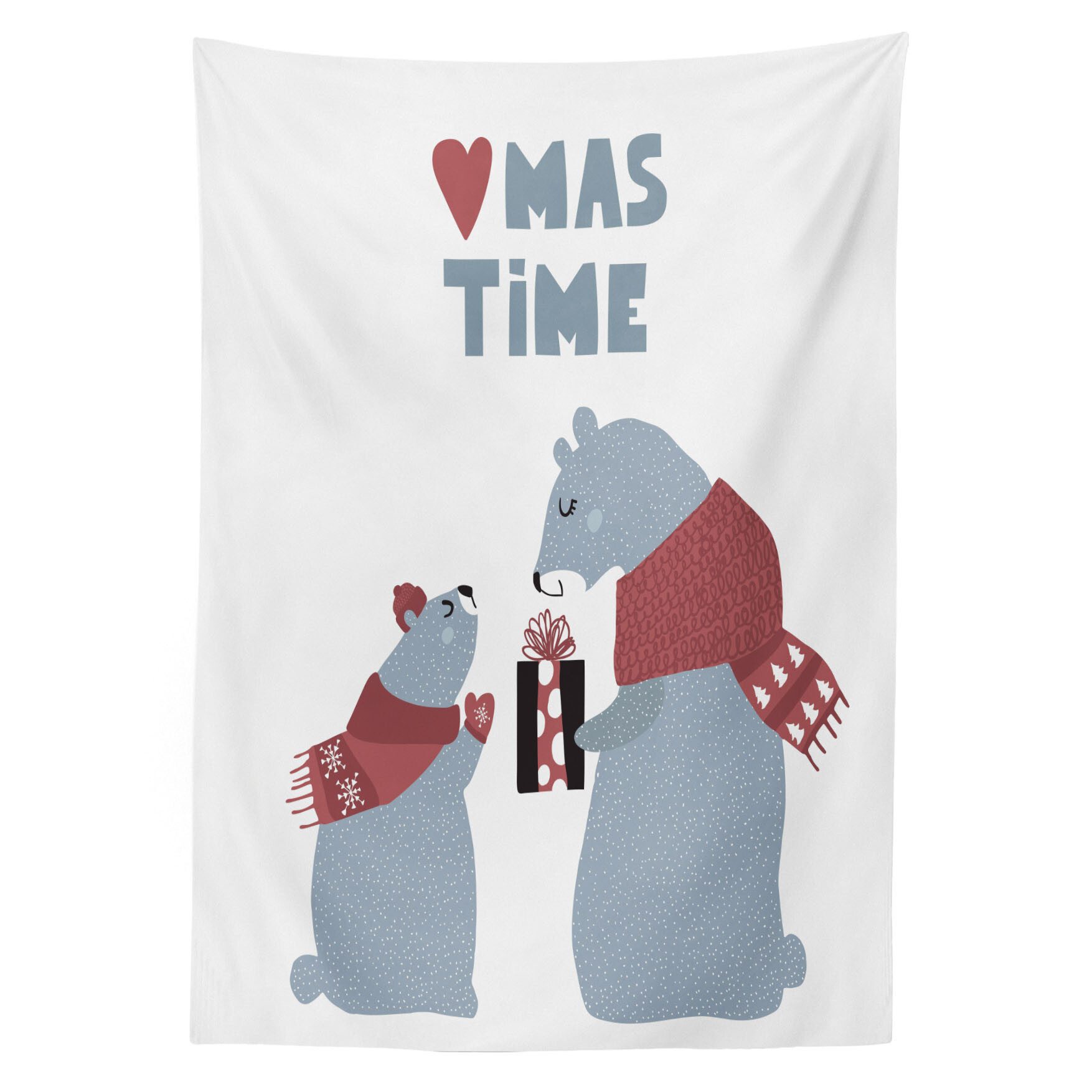 Abakuhaus Tischdecke Farbfest Waschbar Für den Außen Bereich geeignet Klare Farben, Eisbär Anwesend Mom Weihnachten