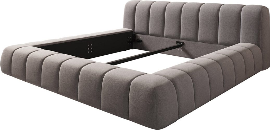 DELIFE Polsterbett Cutio, Mikrofaser Grau 180x200 cm