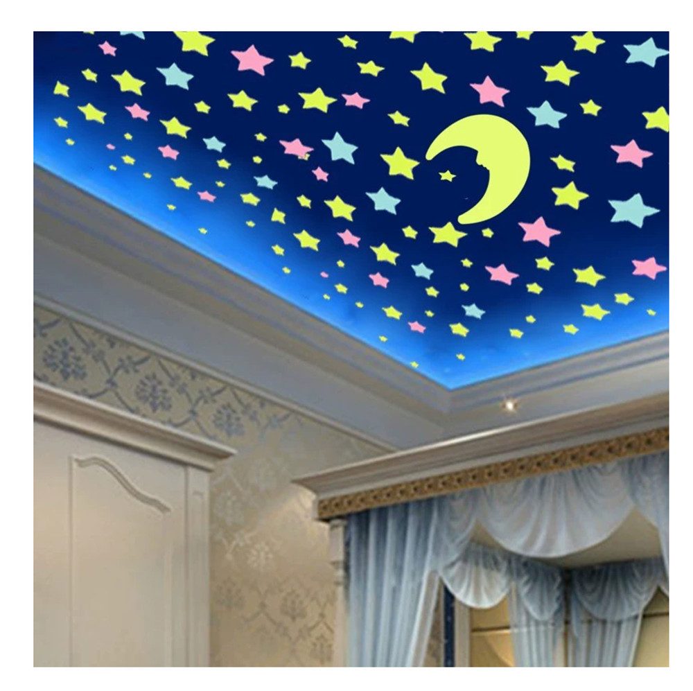 Agger Wandsticker 402 Stück Glühende Wandaufkleber,realistische,für Decke und Wände (402 St), DIY-Klebesticker,Sternenhimmel-Dekoration,Leuchtende Stern