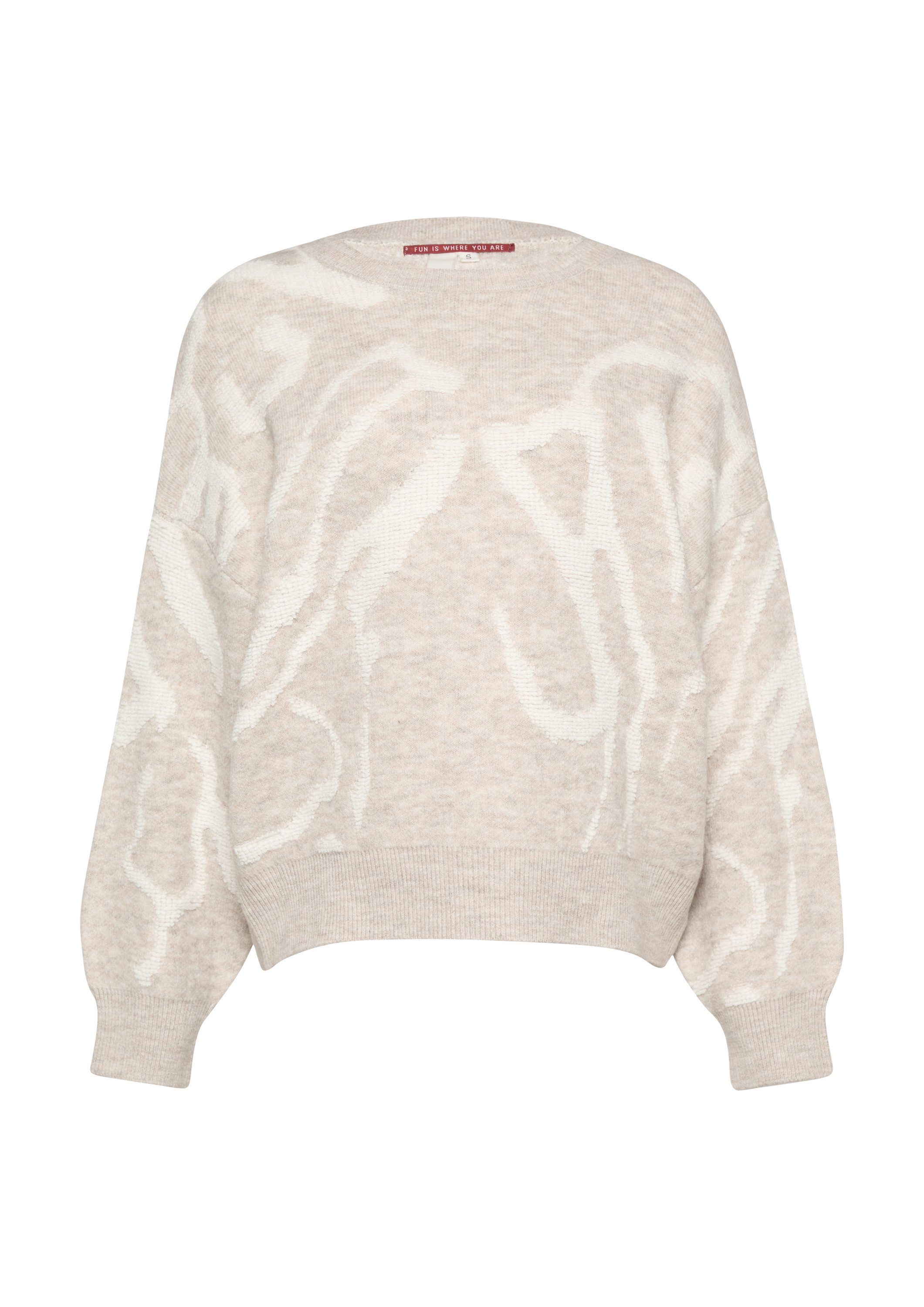 QS Longpullover Strickpullover Jacquard-Pullover in Oversized günstig online kaufen