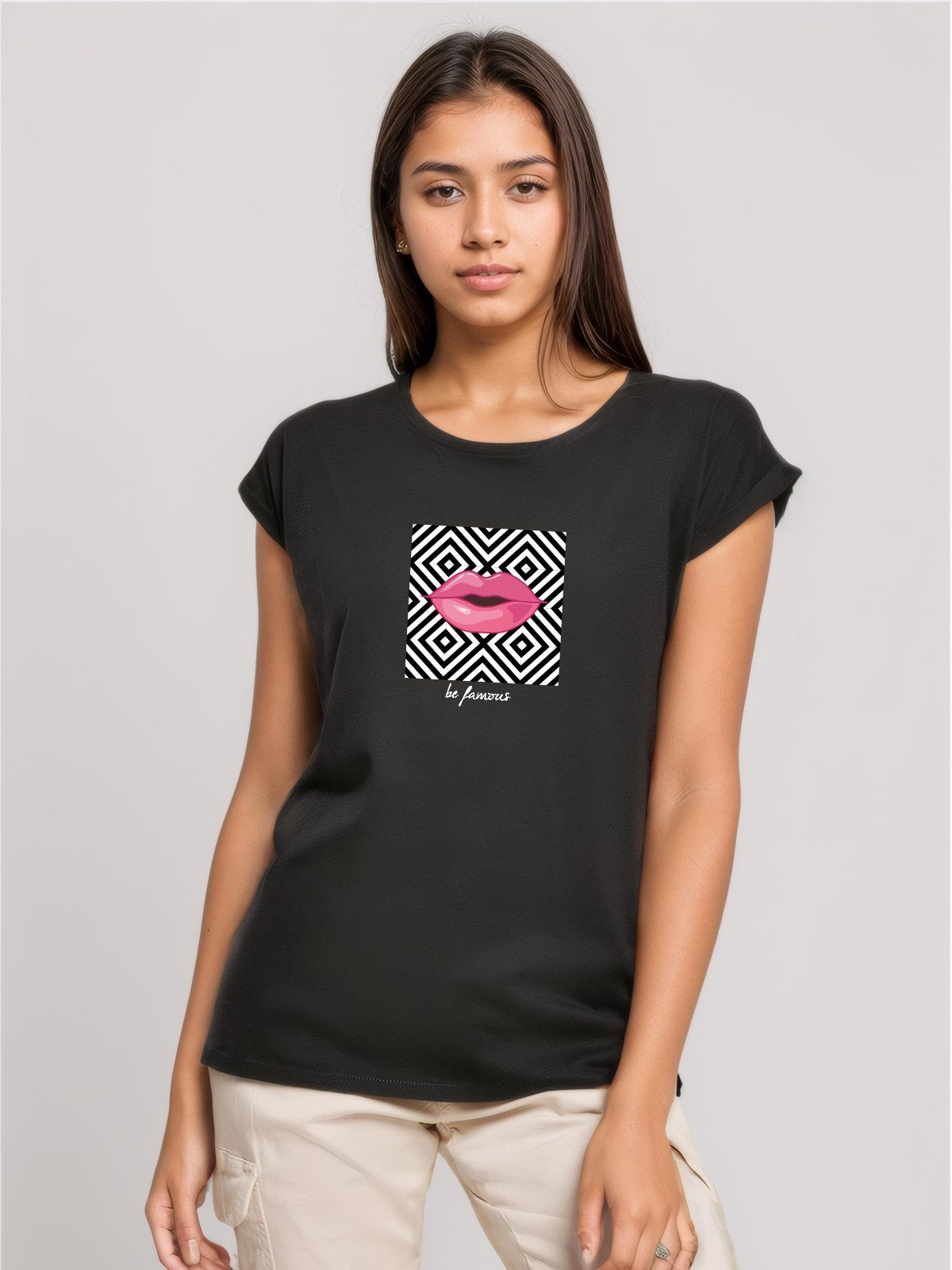 Be Famous Print-Shirt Classic Roll Up ETHNOLI (1-tlg., keine) günstig online kaufen