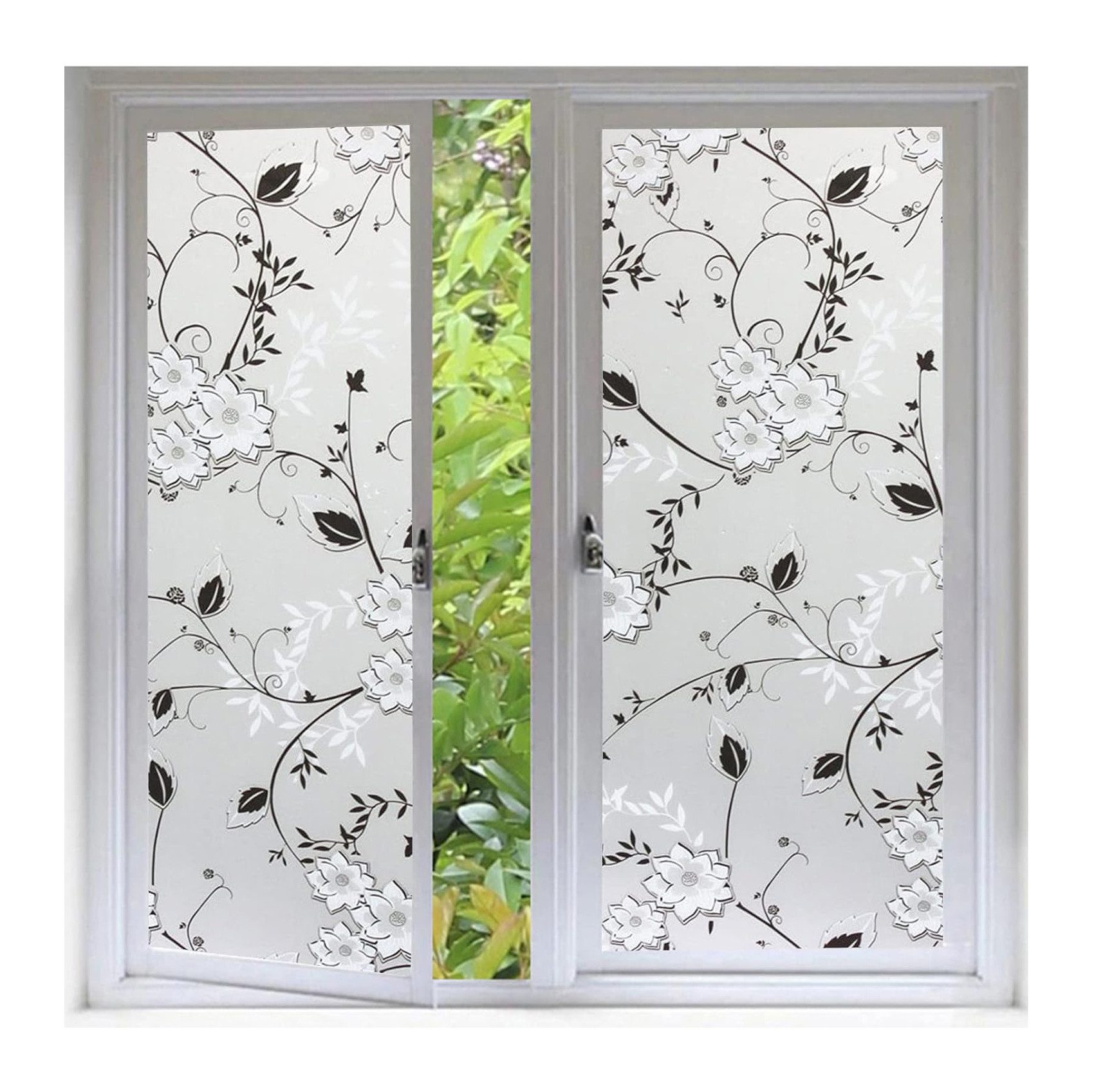 Coonoor Fensterfolie Mattes blumenfensterfolien, 3D Fensterfolie, Selbstkle günstig online kaufen