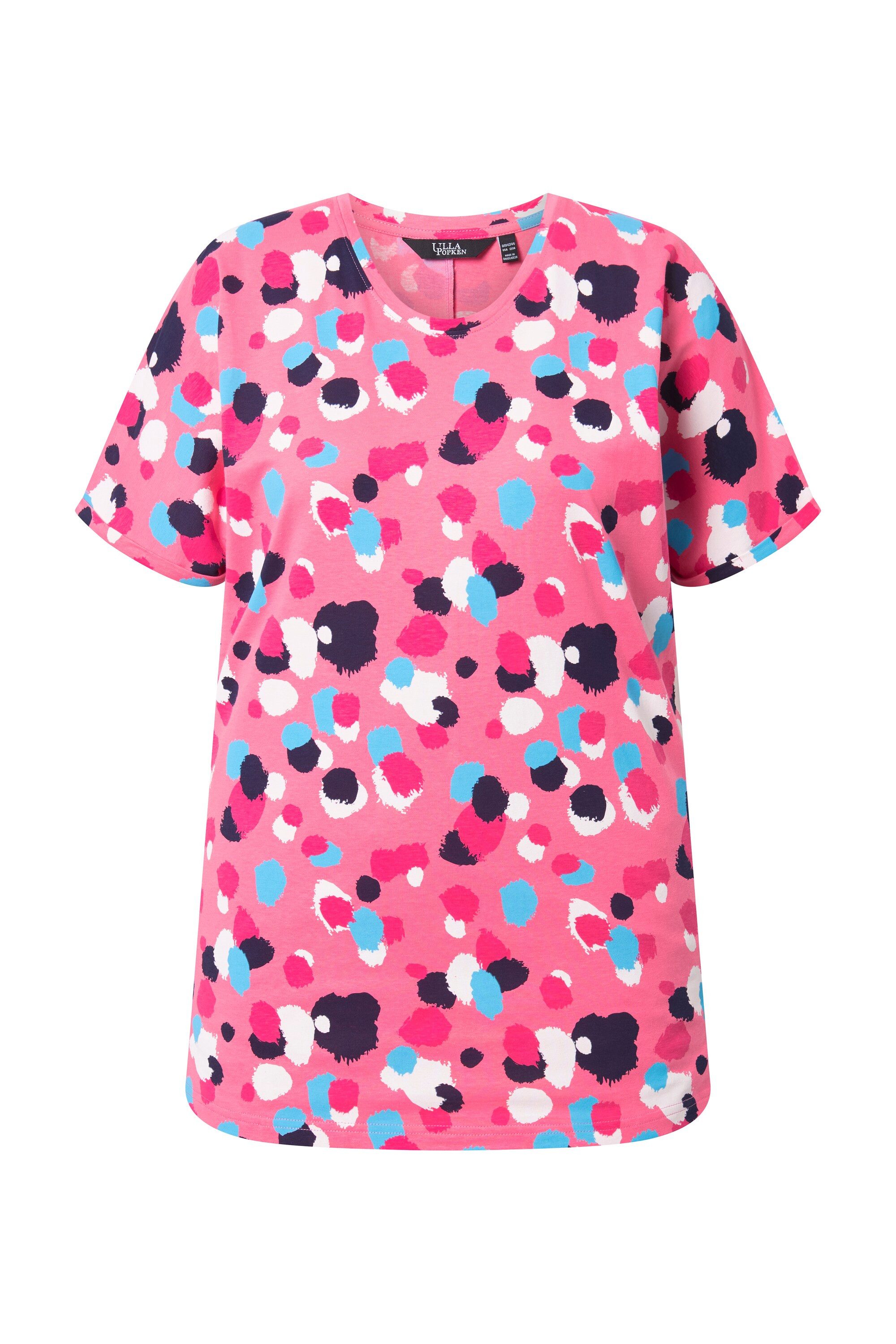 T-Shirt T-Shirt Tupfen Oversized Rundhals Halbarm