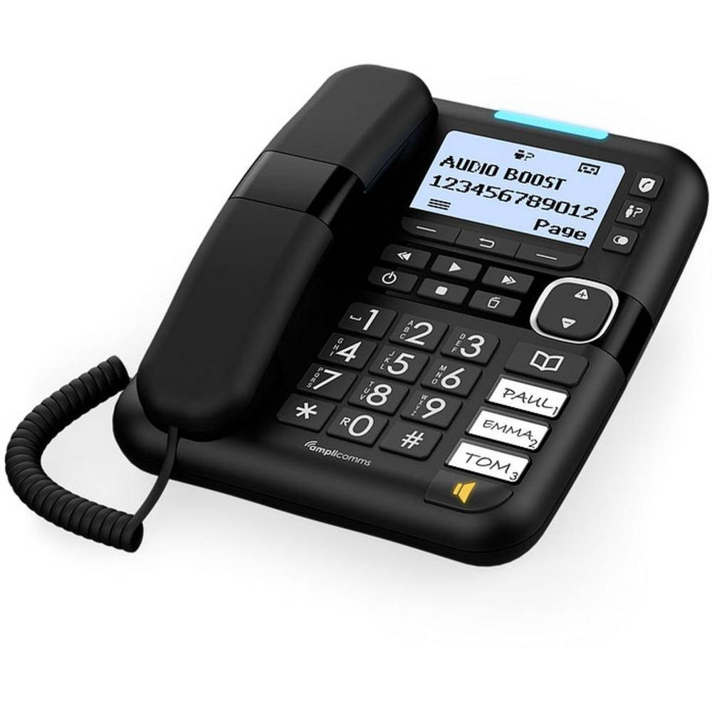 Amplicomms für Hörgeräte kompatibel ATL1423372 Seniorentelefon (Freisprechen, für Hörgeräte kompatibel, Wahlwiederholung)