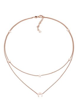 Elli Choker Choker Layer Halbmond und Sterne 925er Silber