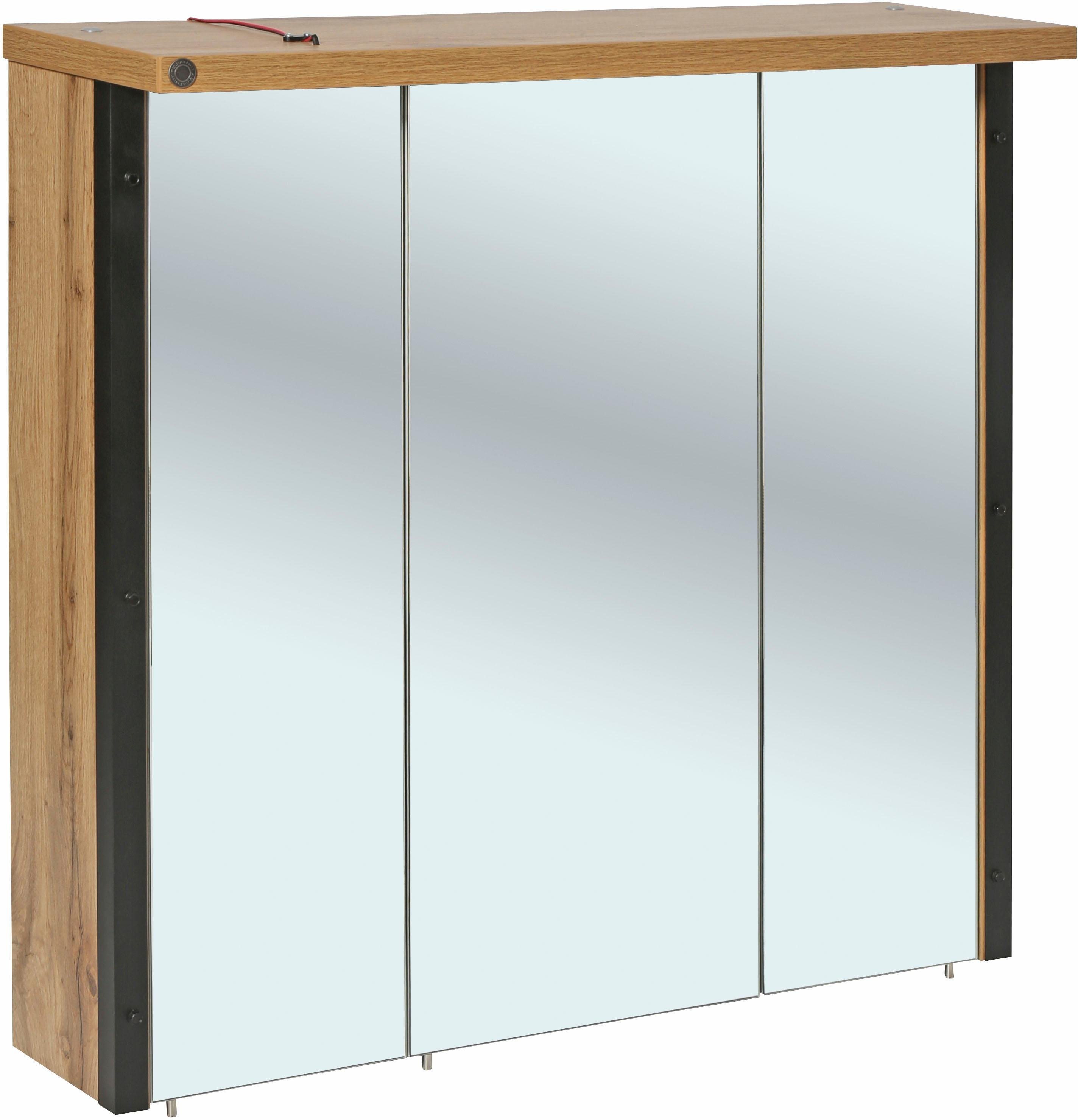 Spiegelschrank »SOHO« 3-türig, mit LED Beleuchtung, Breite 76 cm Spiegelschrank »SOHO« 3-türig, mit LED Beleuchtung, Breite 76 cm