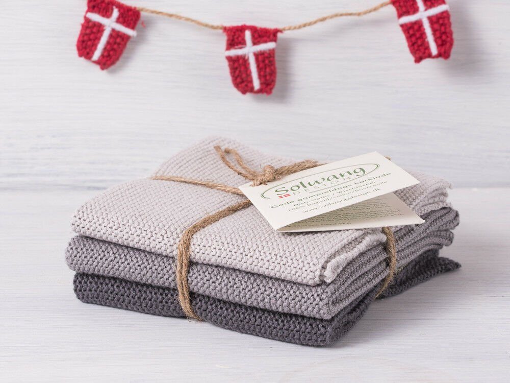 Solwang Spültuch Solwang Wischtuch Stahlgrau Kombi 3er Set