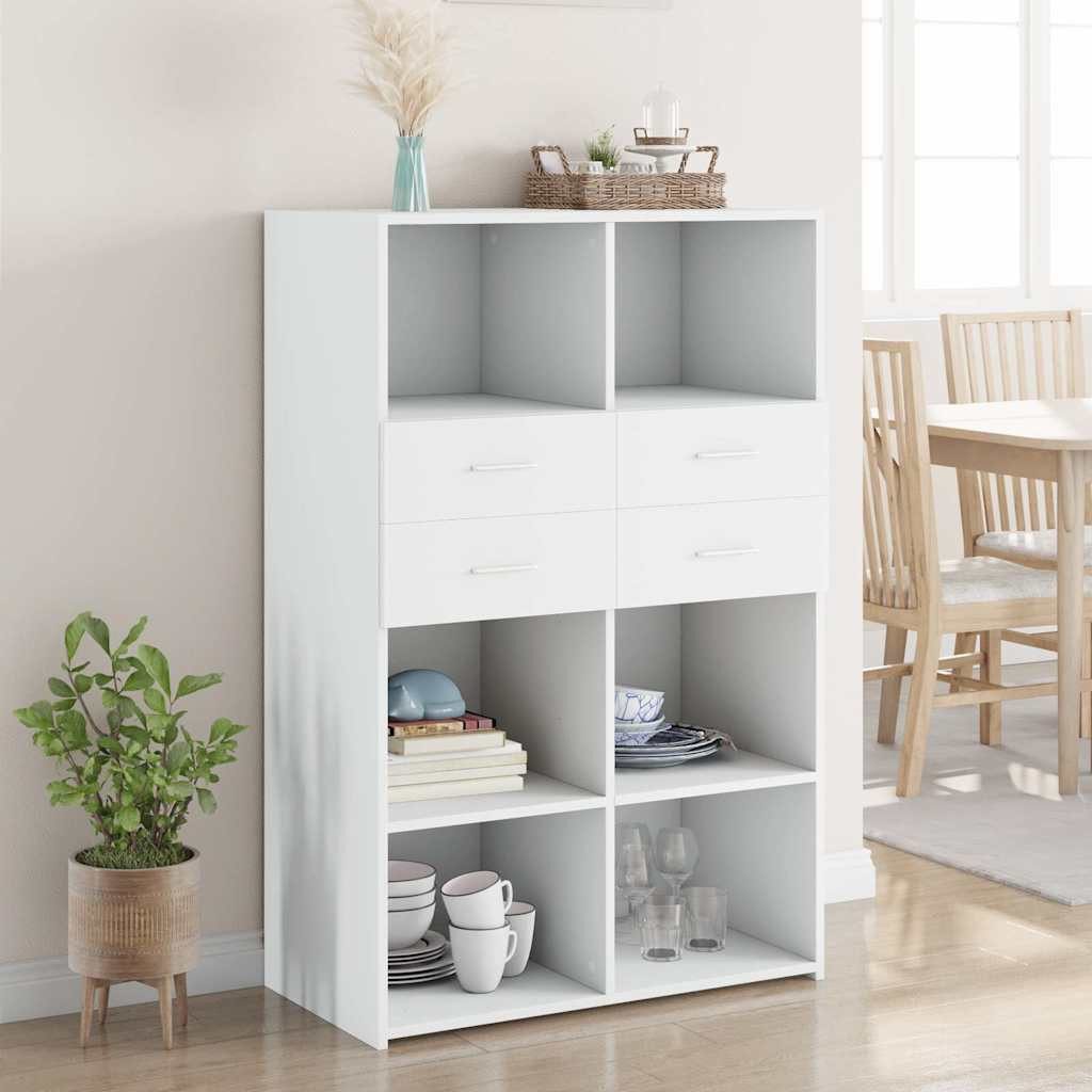 vidaXL Highboard Highboard Weiß 80x42,5x124 cm Holzwerkstoff (1 St)