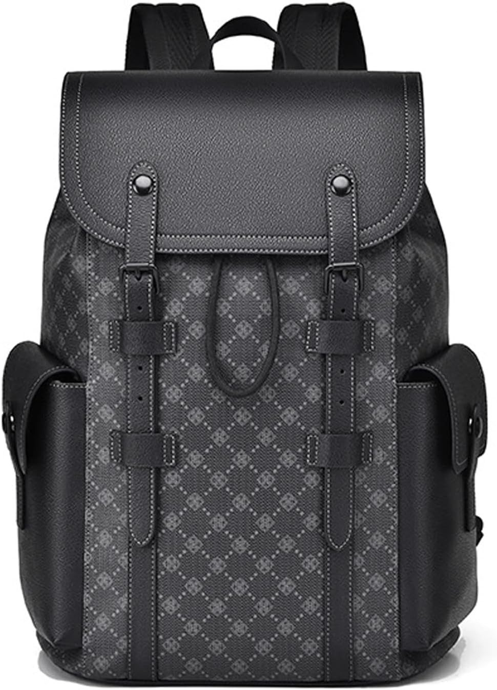 Forrlite Laptoprucksack Rucksack Herren,Schulrucksack,Groß Laptop Rucksack Damen 15,6 Zoll (Schulrucksack Teenager Wasserabweisend, Laptop Rucksack mit Anti Diebstahl, Reiserucksack für Uni Büro Reisen, Freizeitrucksack für Damen und Herren aus PVC-Material mit Klappe, Laptoprucksack mit Fach für 15,6 Zoll Notebook, vielseitiger City- & Arbeitsrucksack Daypack für Uni, Radfahren, Einkauf und Kurzreisen, wasserabweisend, Schwarz)