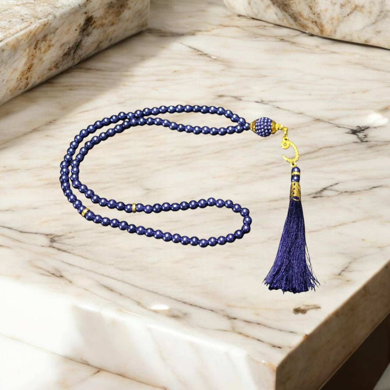 Aymasal Perlenkette 99 tlg. Gebetskette Tesbih Tasbih 99 Perlen Kettenanhän günstig online kaufen