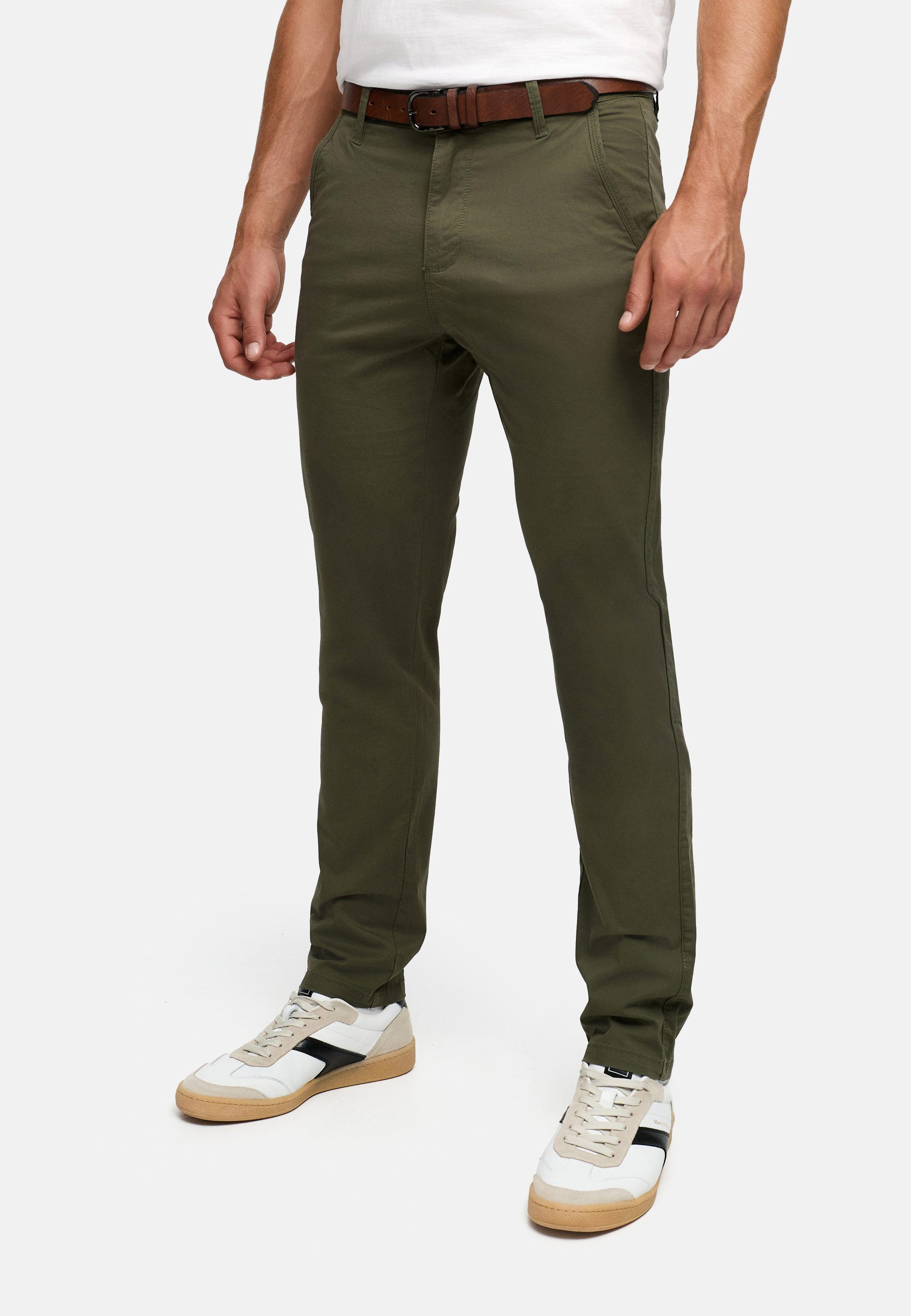 INDICODE Chinohose Herren INPilli Regular-Fit Baumwollhose mit schmaler Passform mit praktischem, integriertem Gürtel – Bild 3 von 5