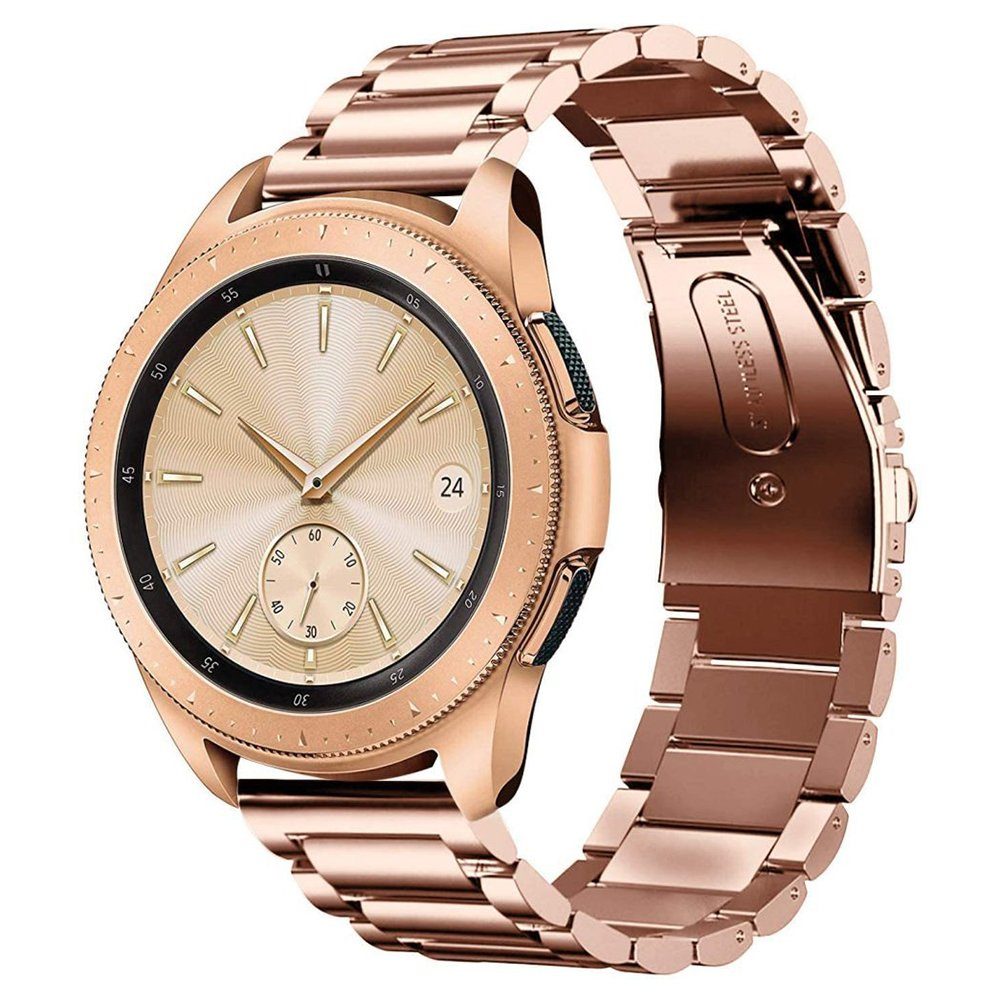 GelldG Smartwatch-Armband Roségold Galaxy Metallarmband 42MM Armband, Watch mit Kompatibel