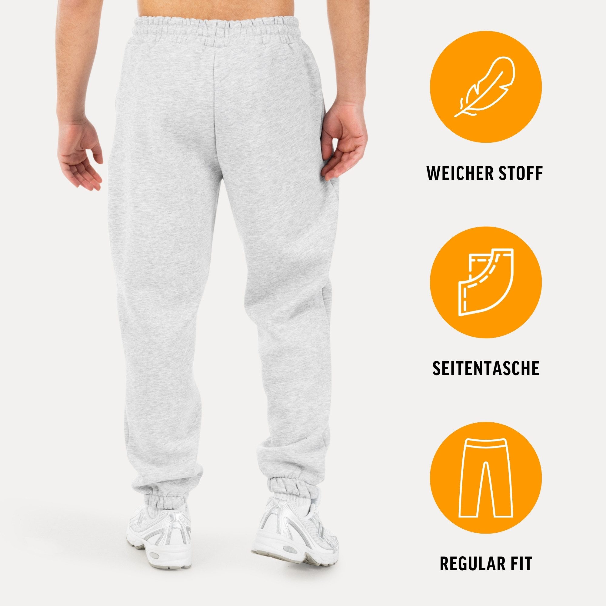 Smilodox Jogginghose Striver, Trainingshose Regular Fit mit elastischem Bund, Sport Seitentaschen Bündchen Smilodox Patch Stickerei Gym Freizeit