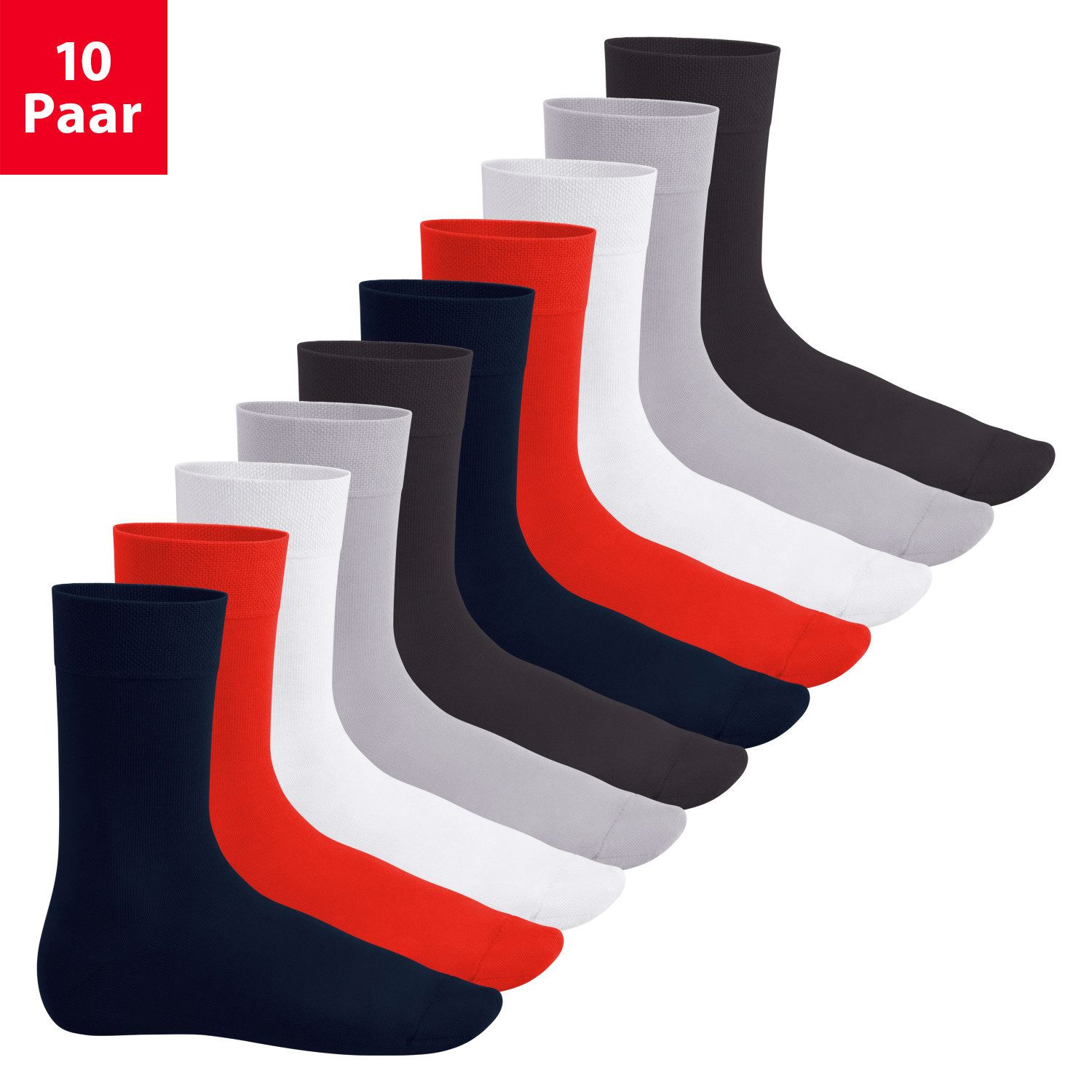 Basicsocken EVERYDAY! 10 PAAR Damen Herren Socken mit Baumwolle Basic Socken