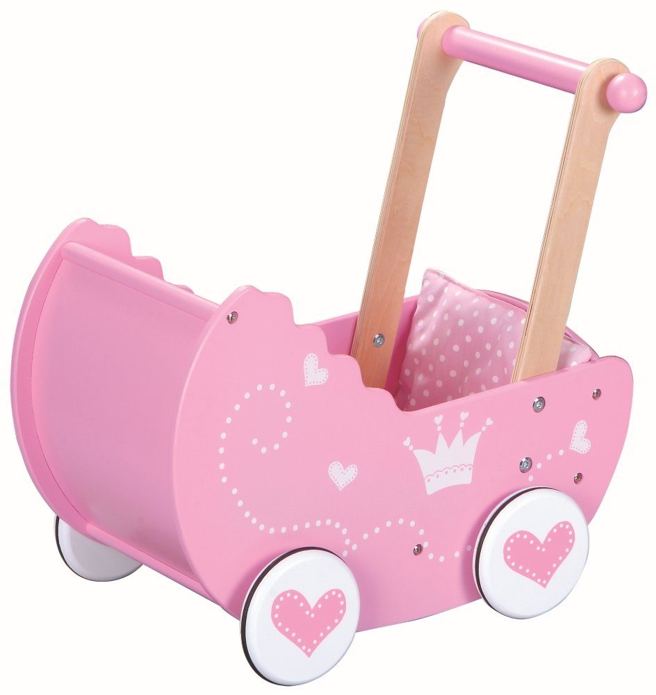 Lelin Puppenwagen 30017 Holz Lauflernwagen / Puppenwagen inkl. Inlay günstig online kaufen