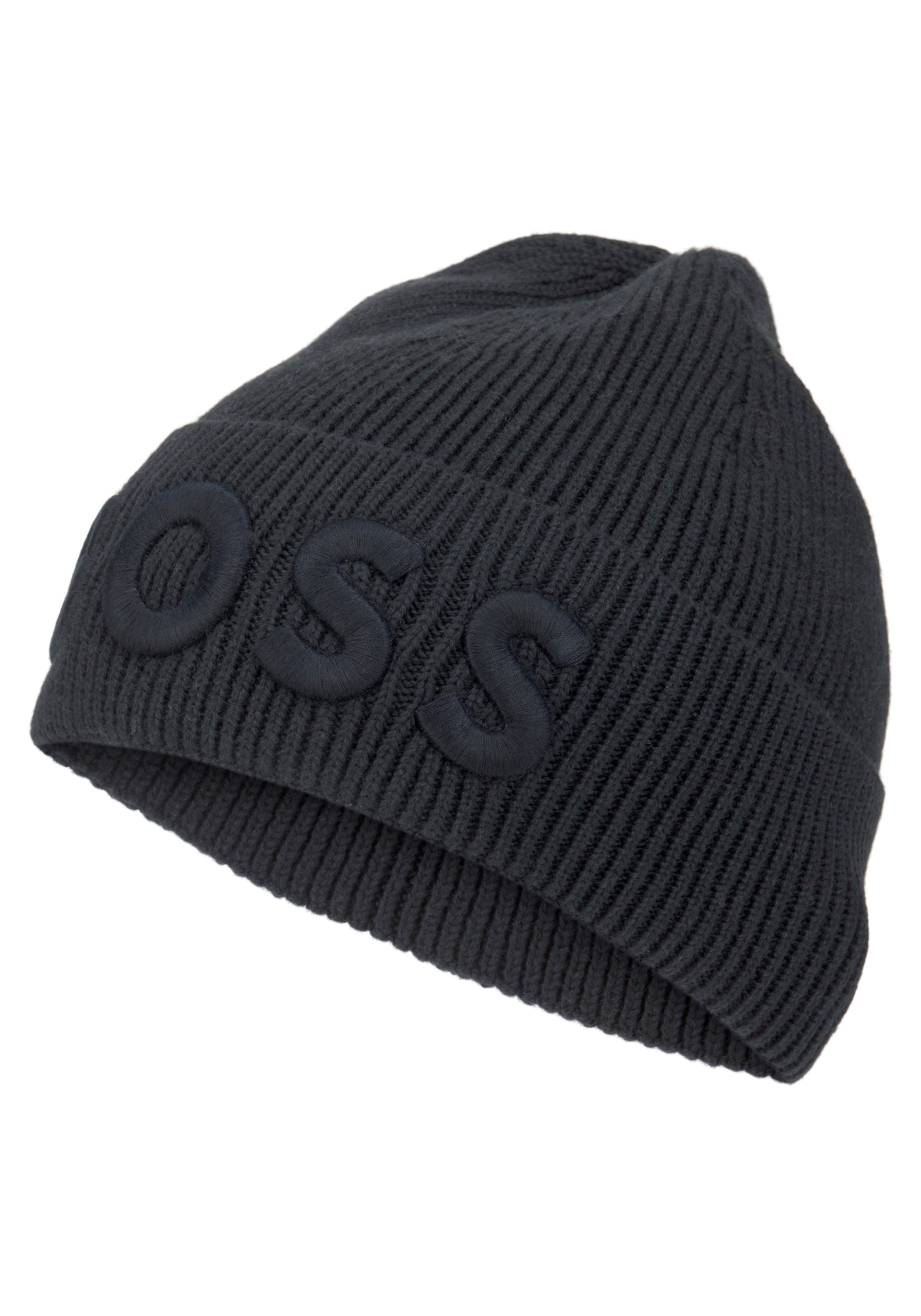 BOSS ORANGE Beanie Afox mit großer Dark_Blue BOSS Stickerei